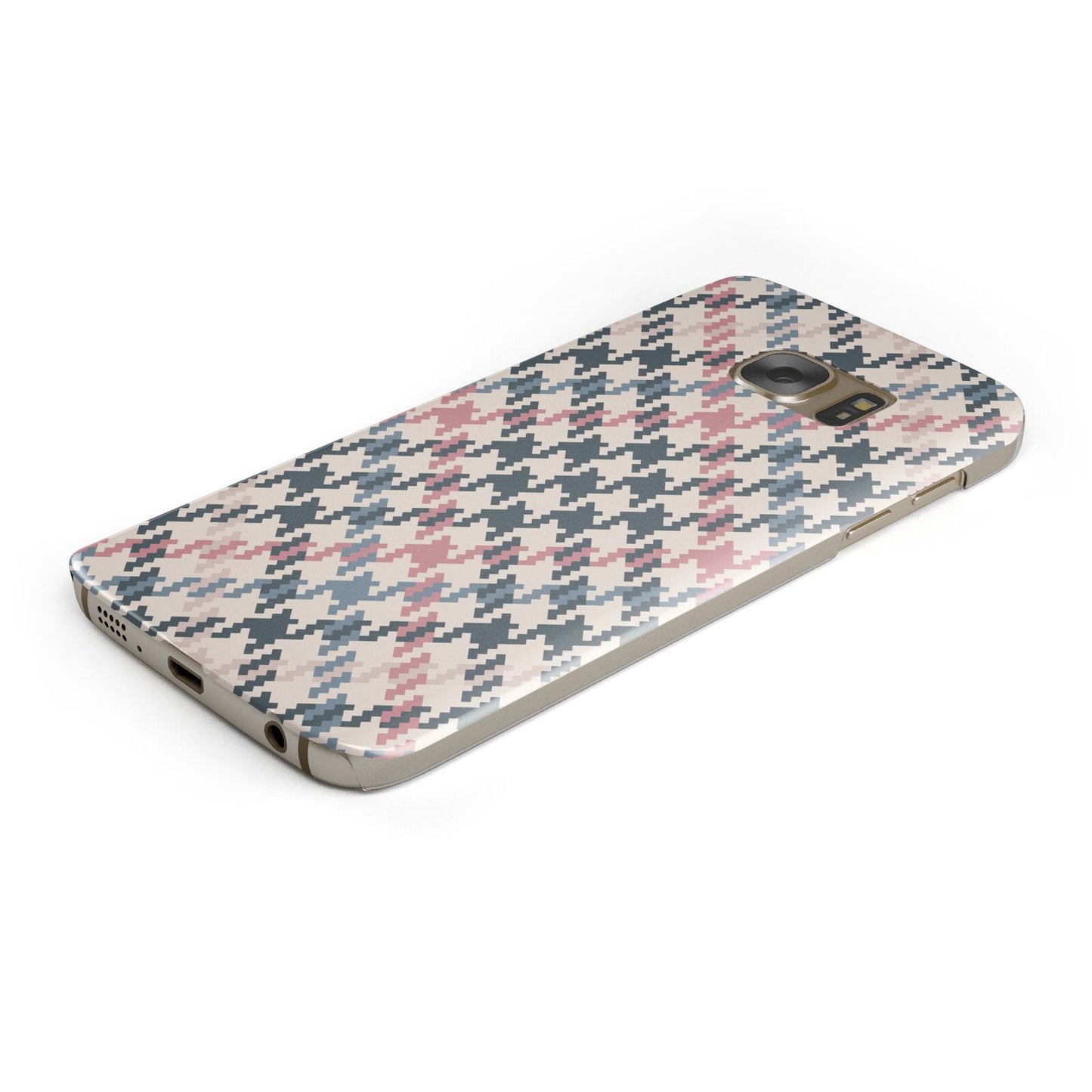 Houndstooth Fabric Effect Samsung Galaxy Case Bottom Cutout