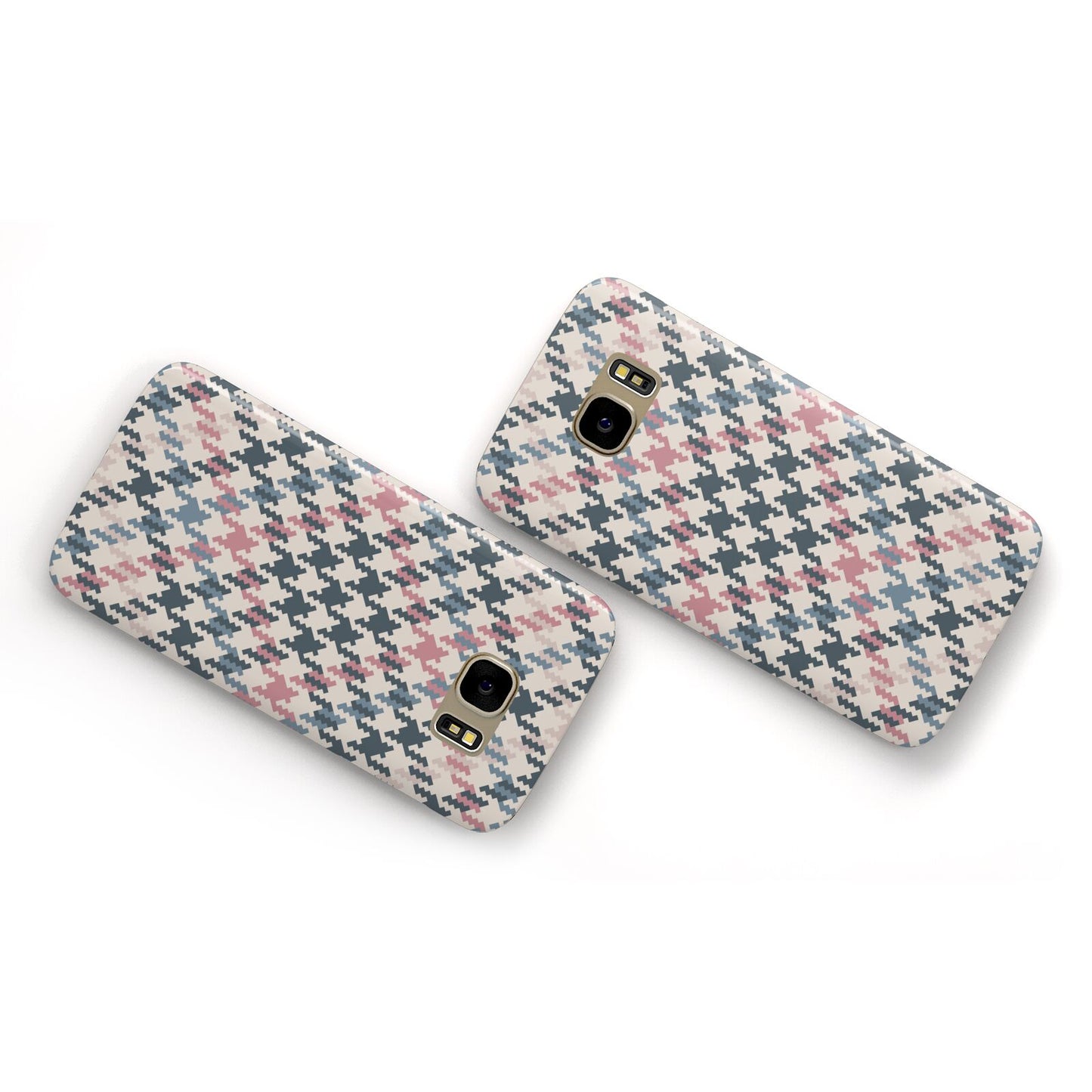 Houndstooth Fabric Effect Samsung Galaxy Case Flat Overview