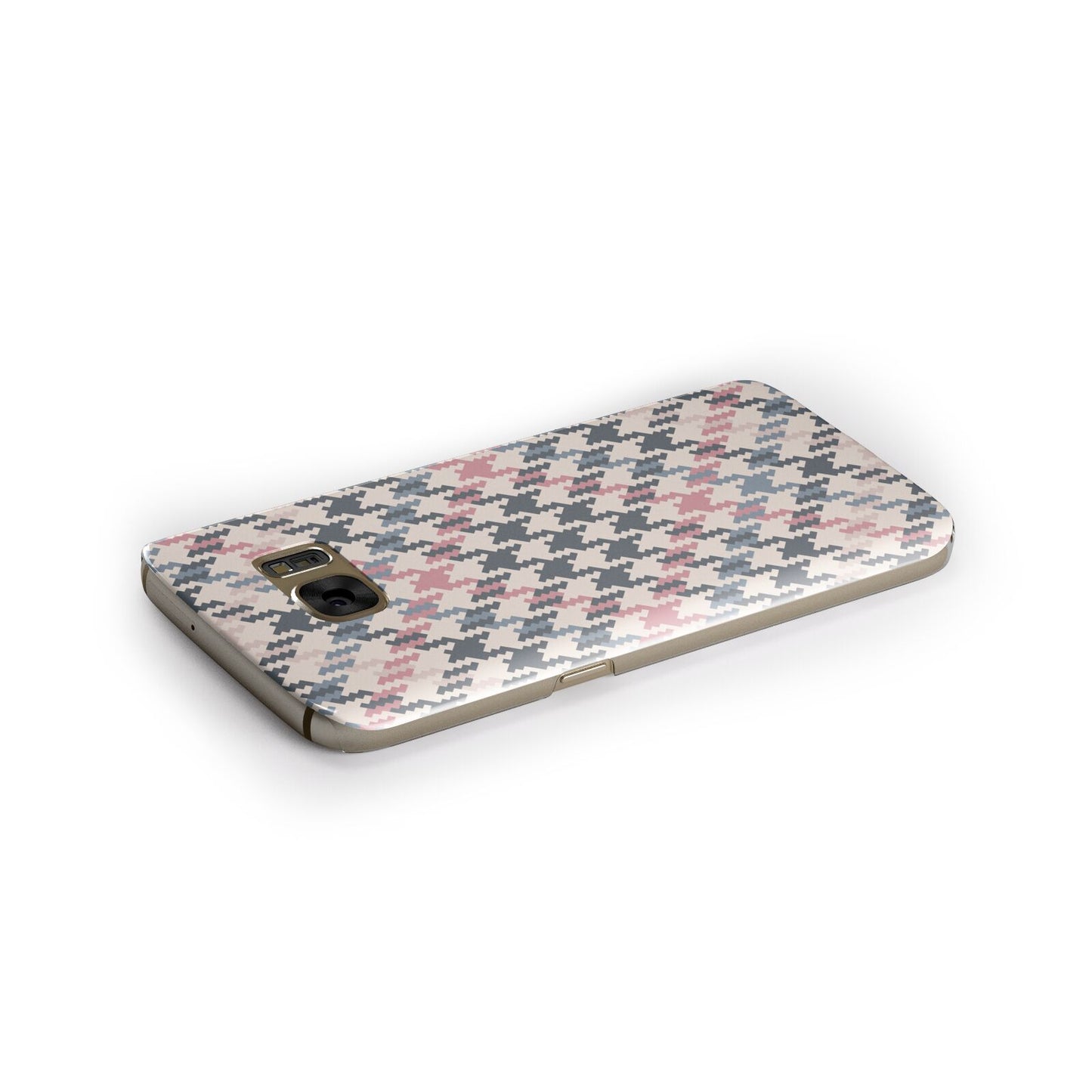 Houndstooth Fabric Effect Samsung Galaxy Case Side Close Up