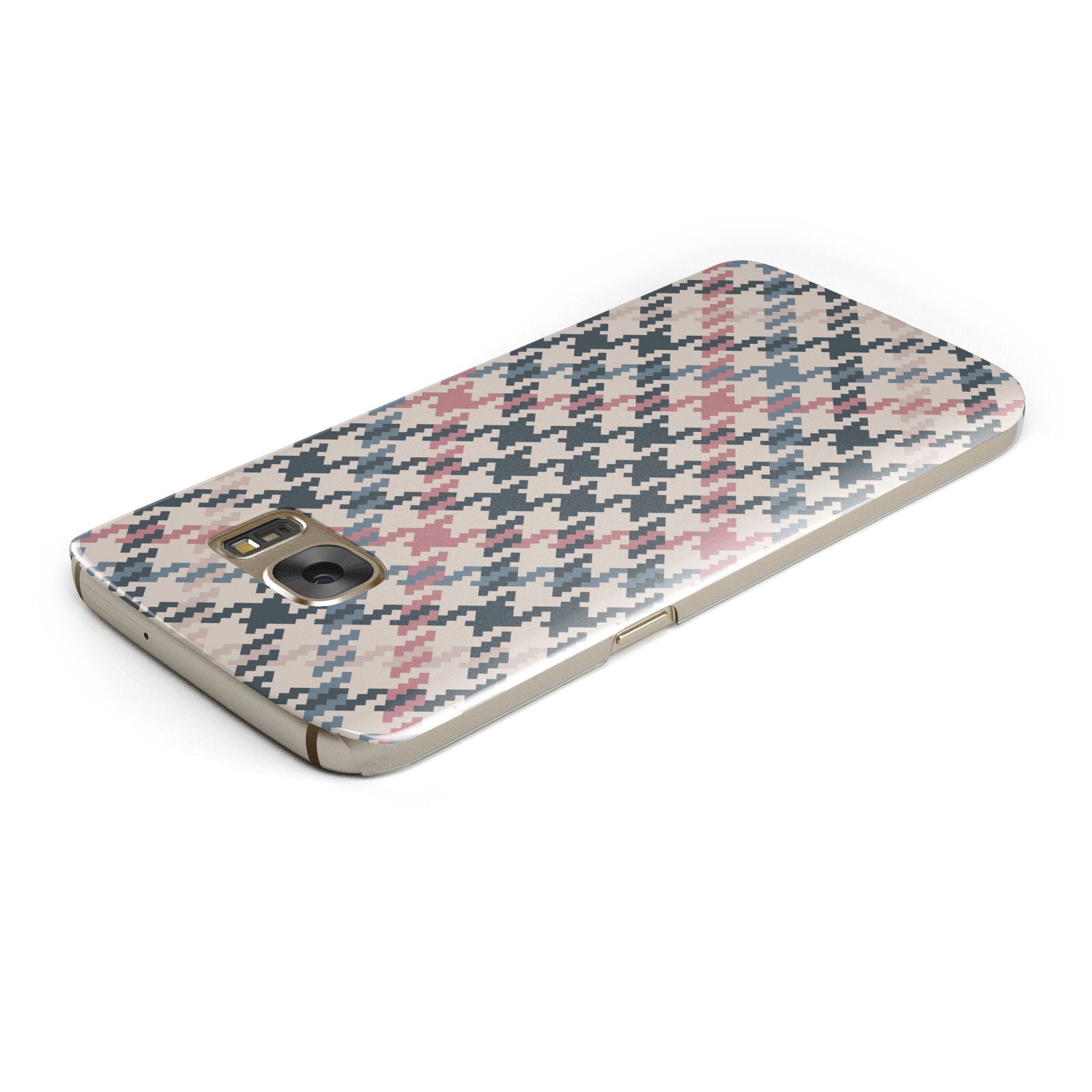 Houndstooth Fabric Effect Samsung Galaxy Case Top Cutout