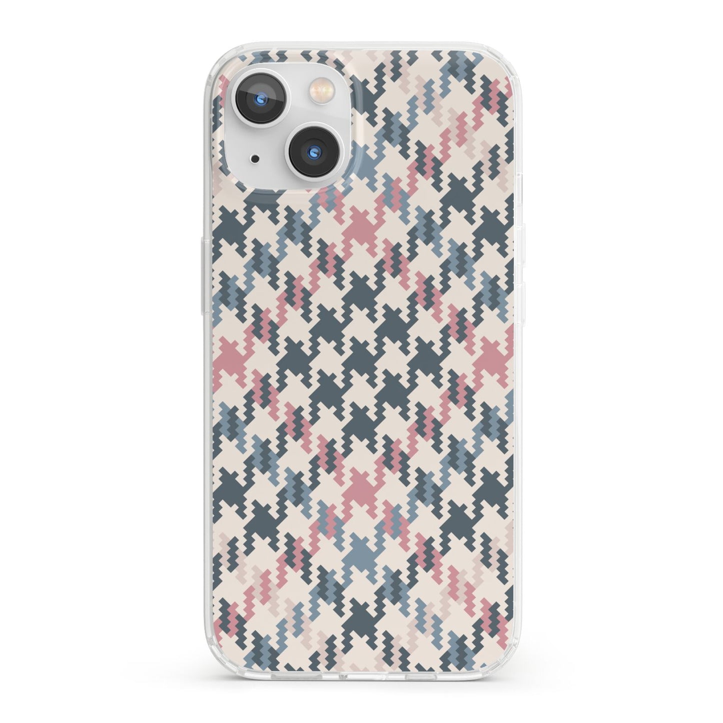 Houndstooth Fabric Effect iPhone 13 Clear Bumper Case