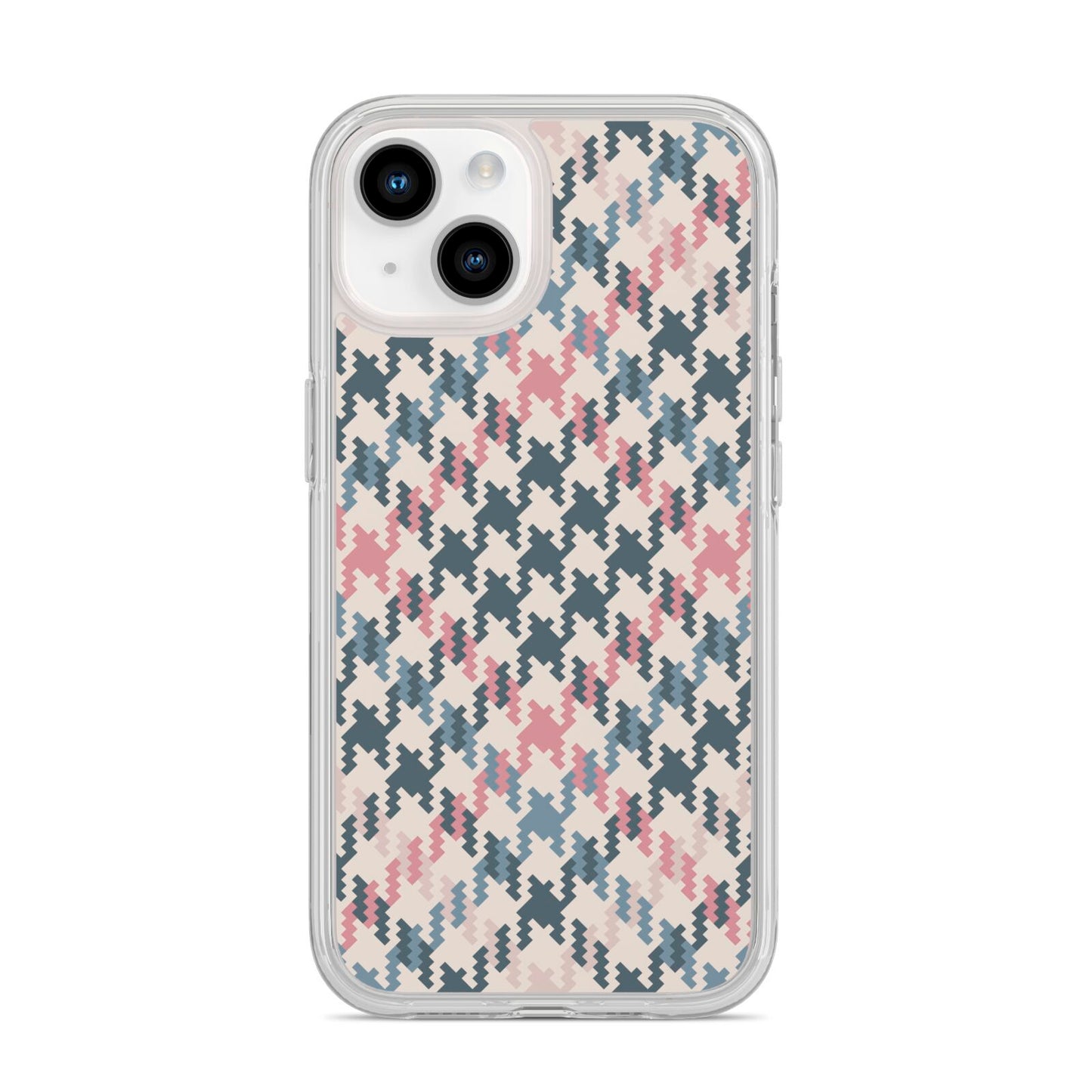 Houndstooth Fabric Effect iPhone 14 Clear Tough Case Starlight