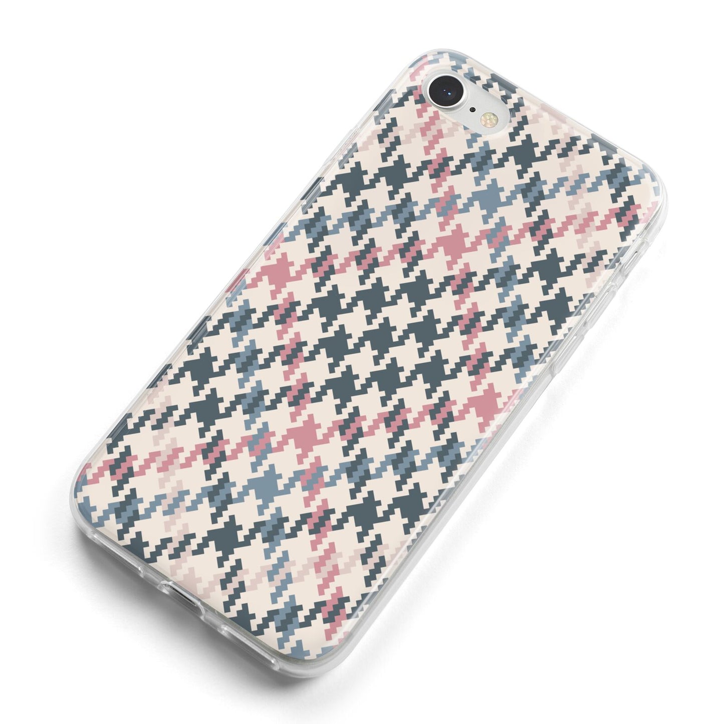 Houndstooth Fabric Effect iPhone 8 Bumper Case on Silver iPhone Alternative Image