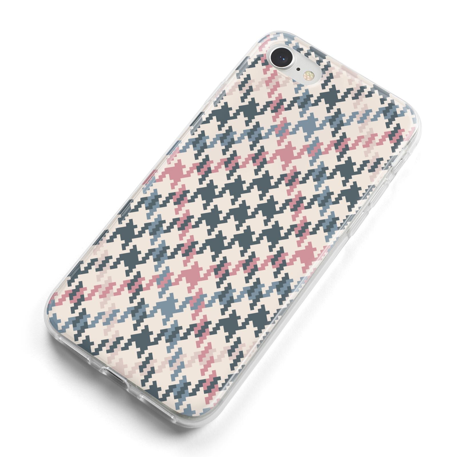 Houndstooth Fabric Effect iPhone 8 Bumper Case on Silver iPhone Alternative Image