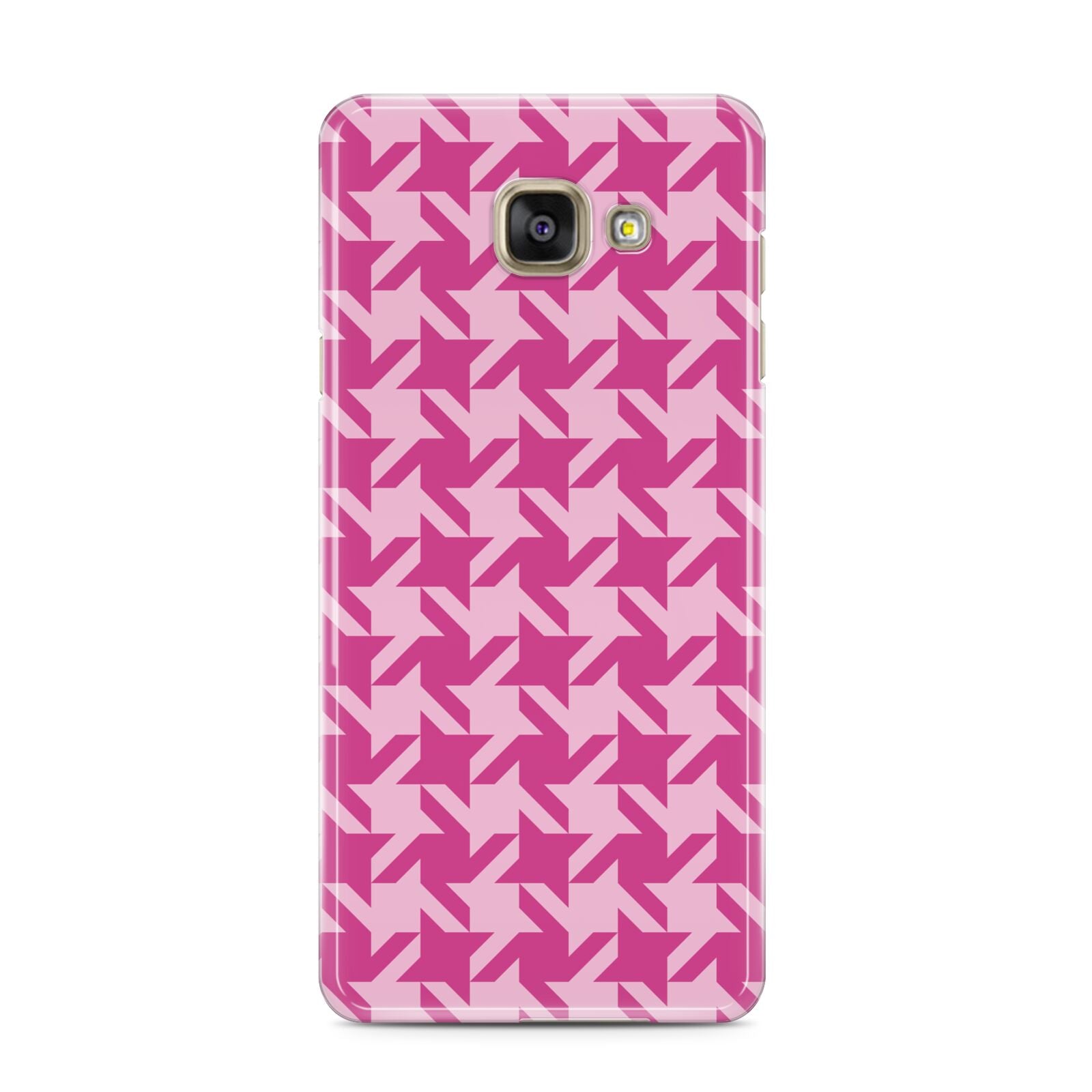 Houndstooth Samsung Galaxy A3 2016 Case on gold phone