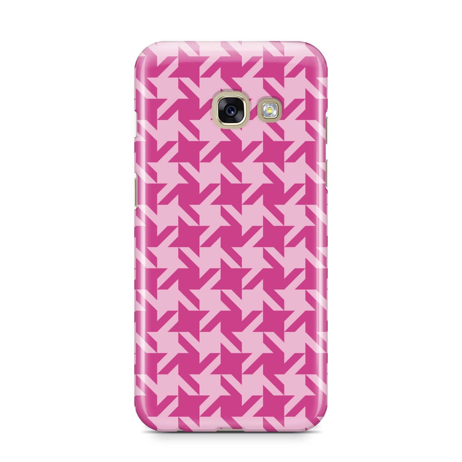 Houndstooth Samsung Galaxy A3 2017 Case on gold phone