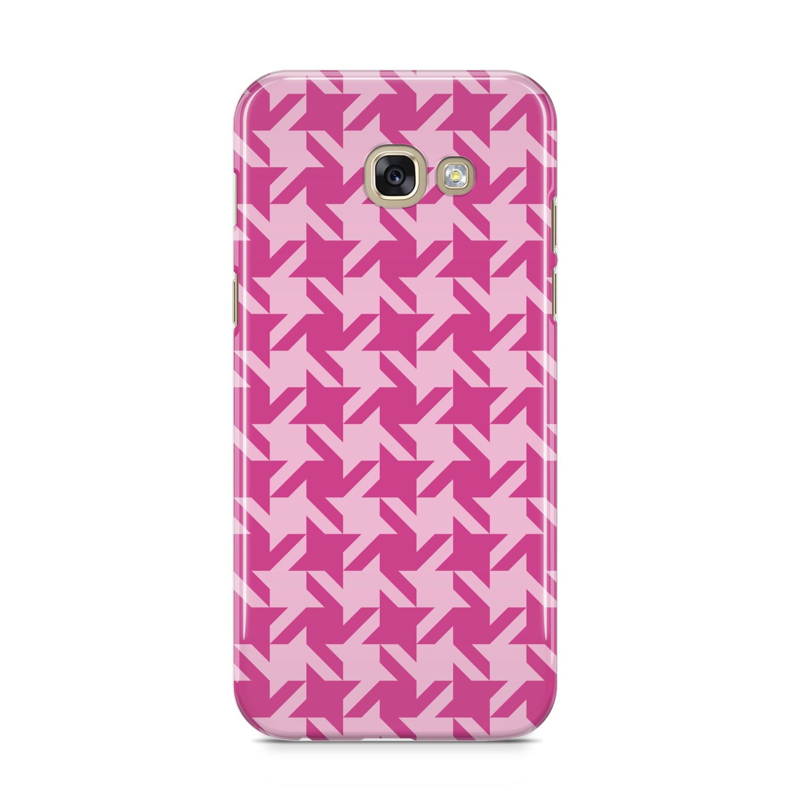 Houndstooth Samsung Galaxy A5 2017 Case on gold phone