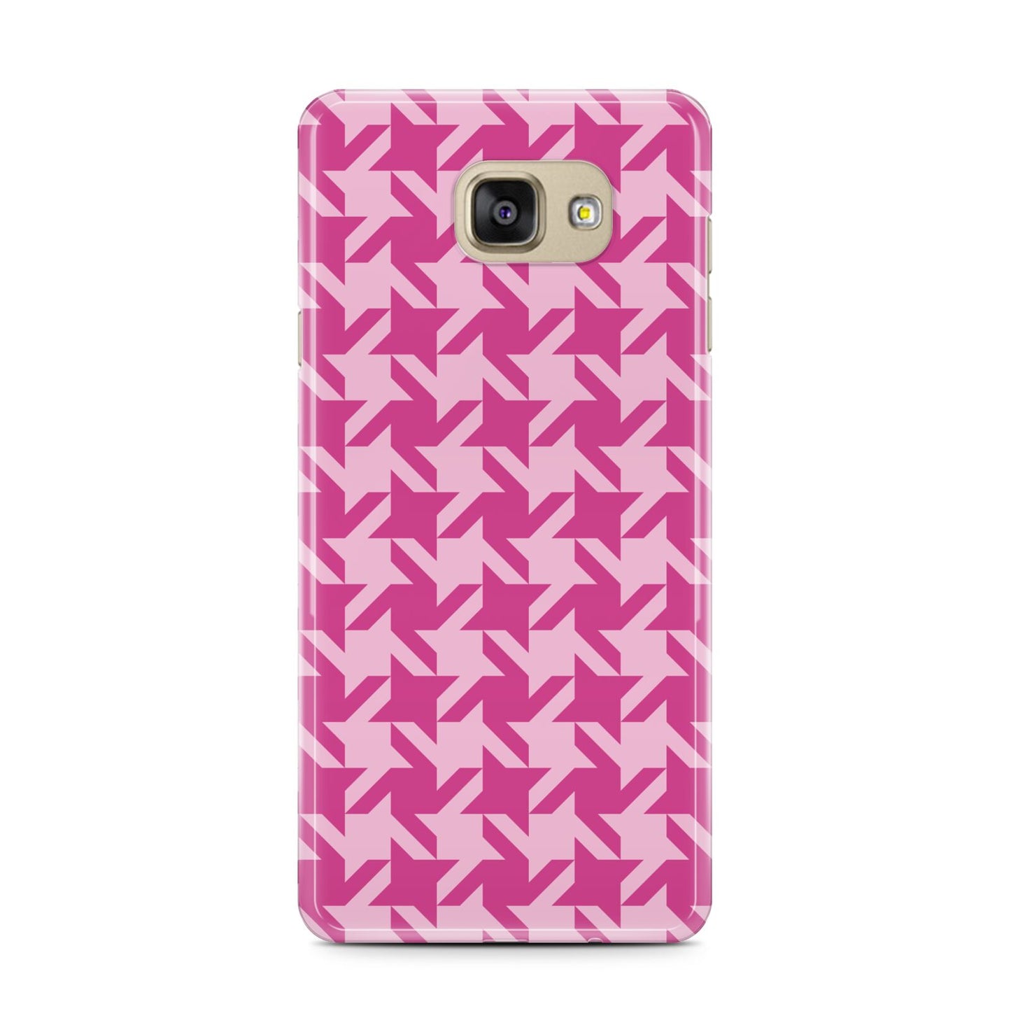 Houndstooth Samsung Galaxy A7 2016 Case on gold phone