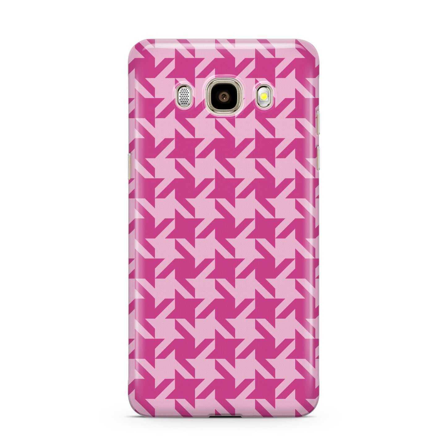 Houndstooth Samsung Galaxy J7 2016 Case on gold phone