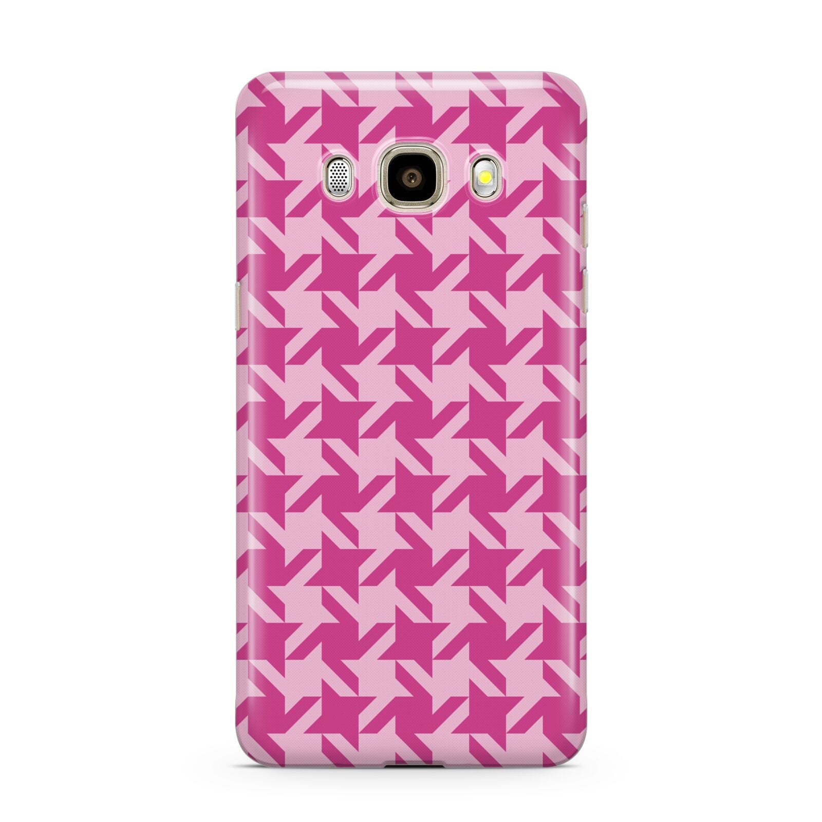 Houndstooth Samsung Galaxy J7 2016 Case on gold phone