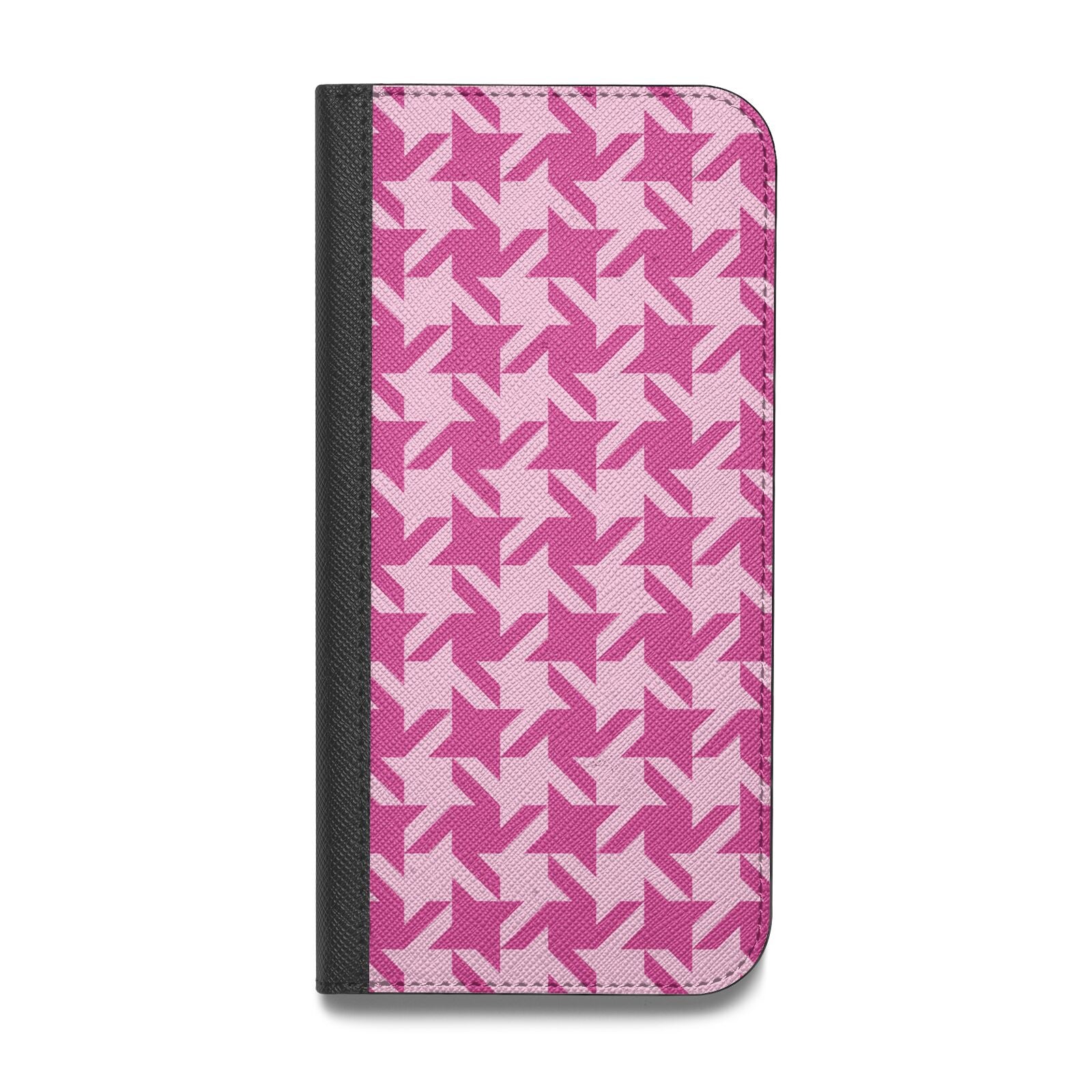 Houndstooth Vegan Leather Flip iPhone Case