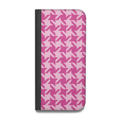 Houndstooth Vegan Leather Flip iPhone Case