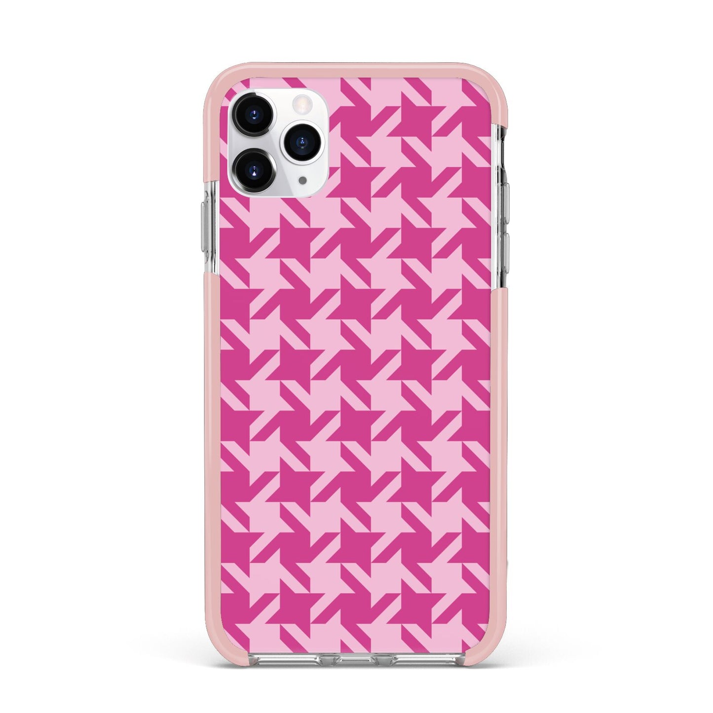 Houndstooth iPhone 11 Pro Max Impact Pink Edge Case