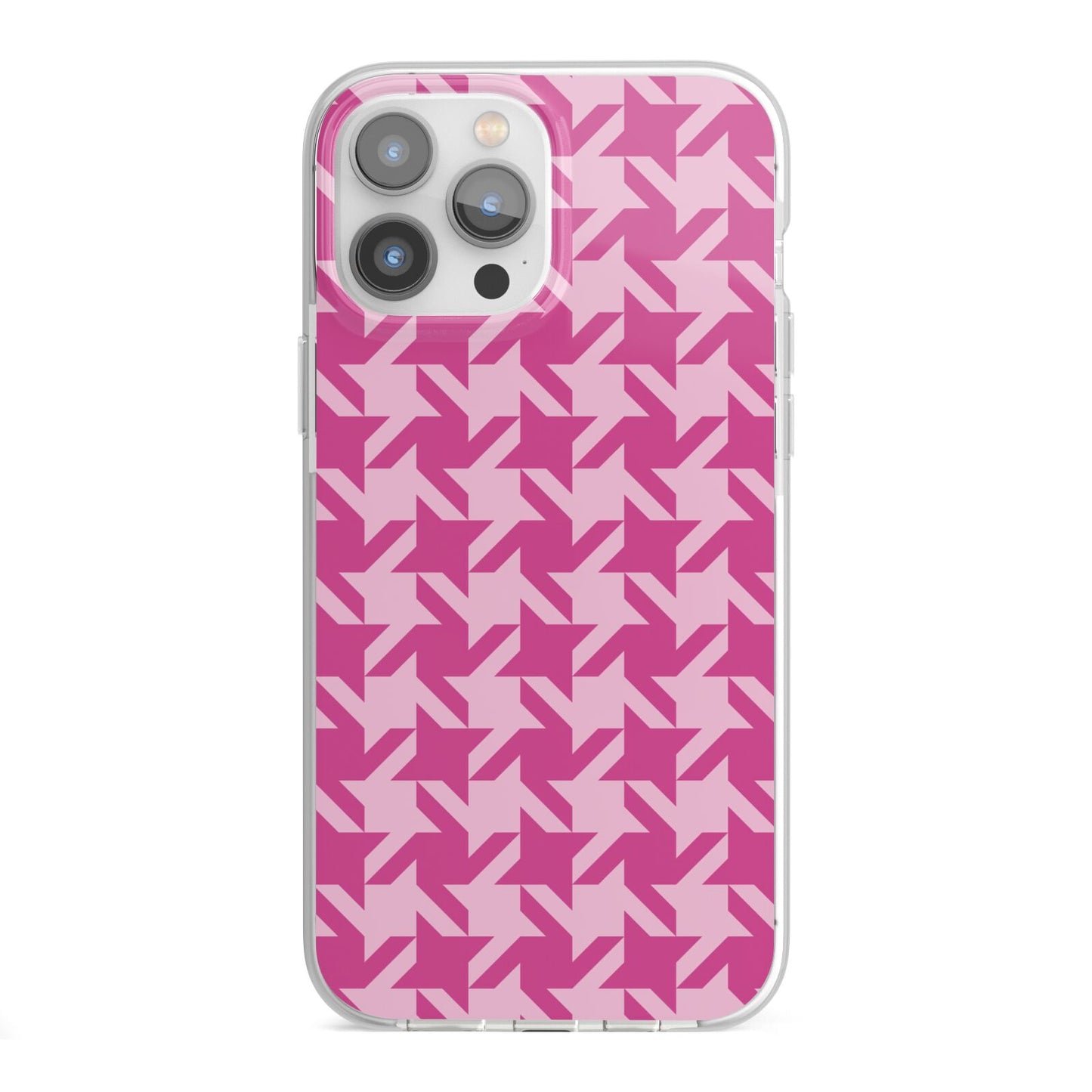 Houndstooth iPhone 13 Pro Max TPU Impact Case with White Edges