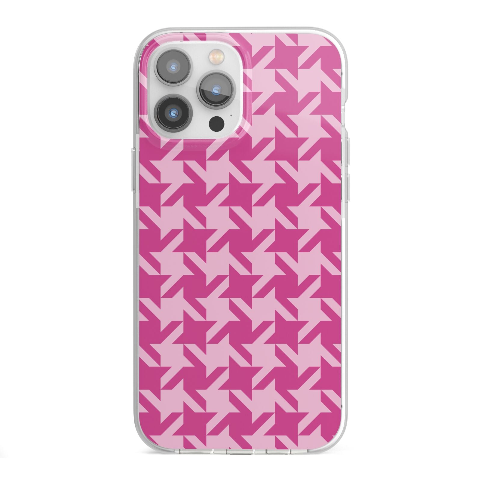 Houndstooth iPhone 13 Pro Max TPU Impact Case with White Edges