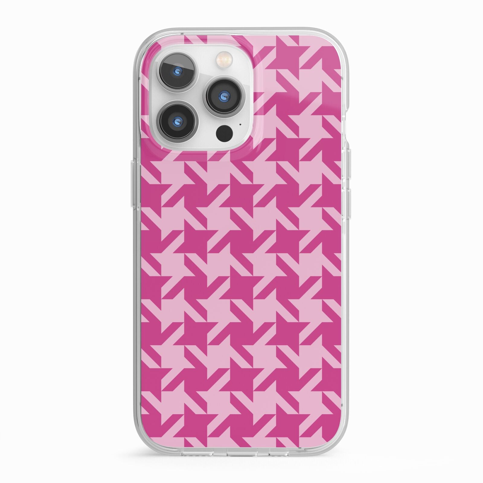 Houndstooth iPhone 13 Pro TPU Impact Case with White Edges