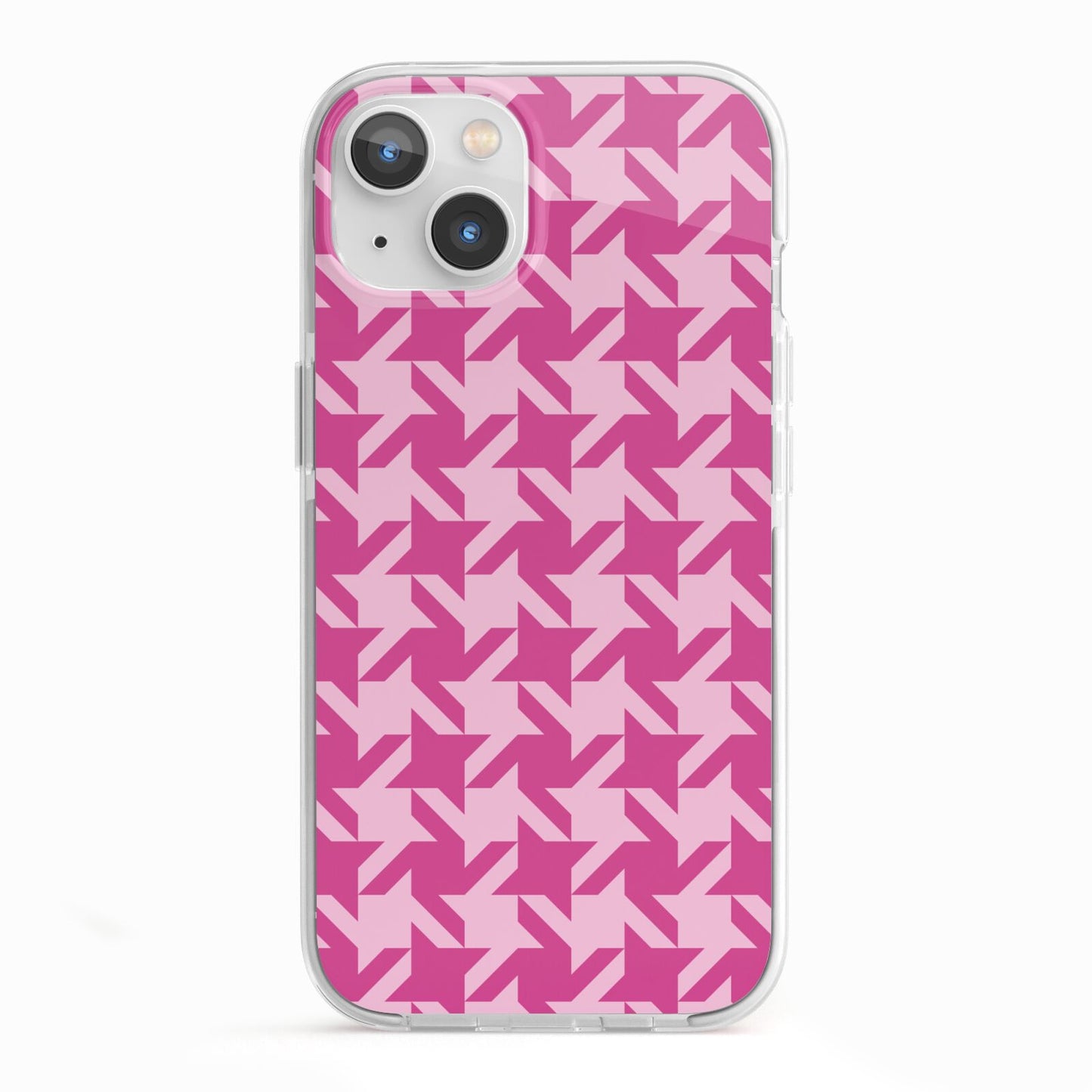 Houndstooth iPhone 13 TPU Impact Case with White Edges