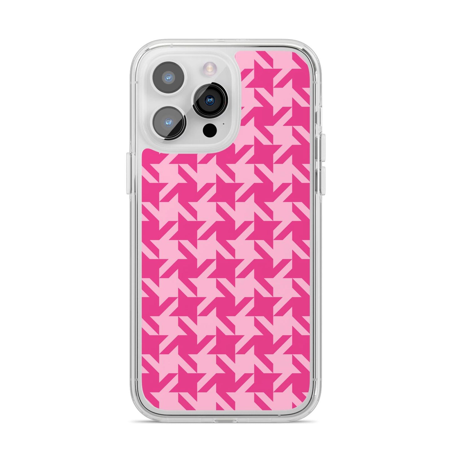 Houndstooth iPhone 14 Pro Max Clear Tough Case Silver