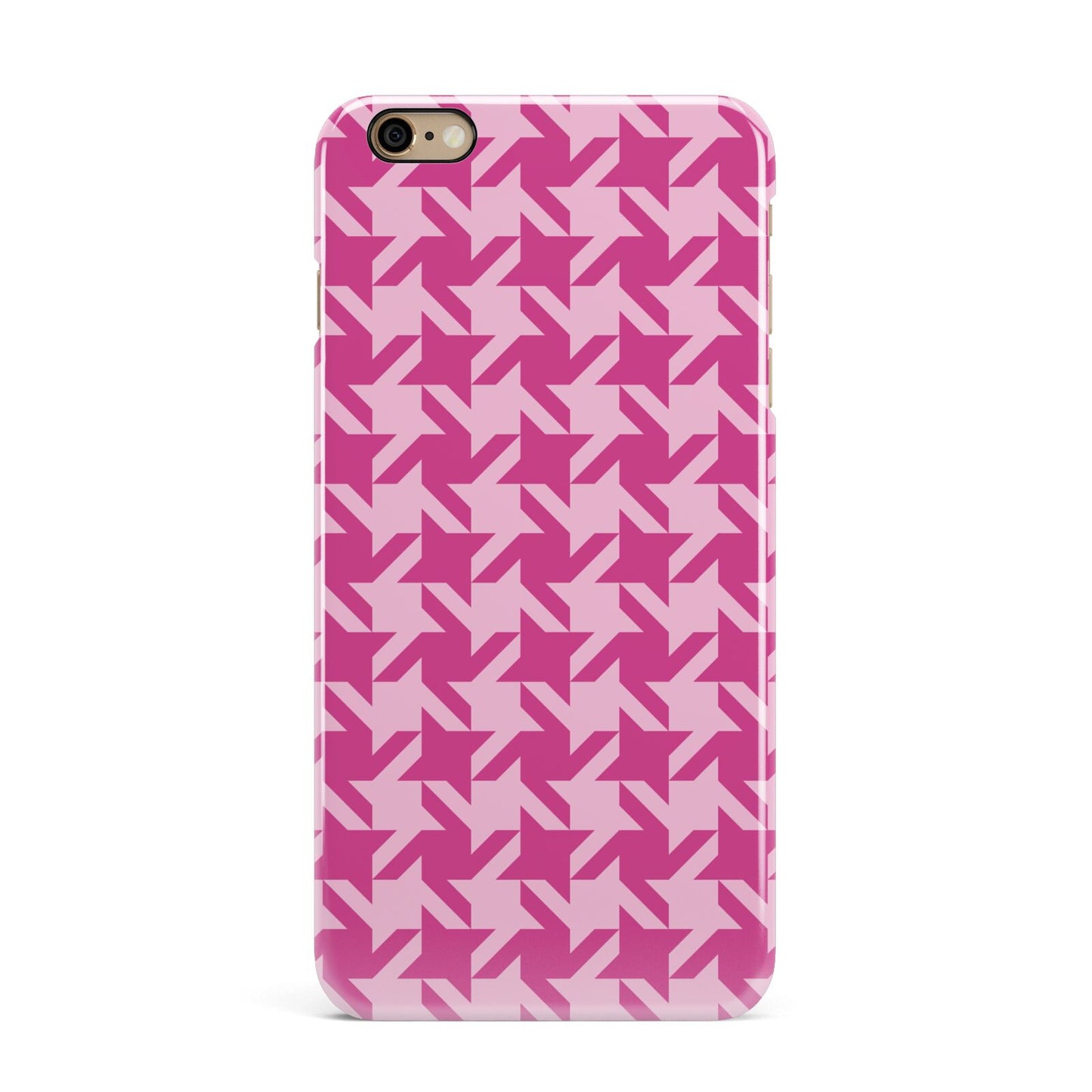 Houndstooth iPhone 6 Plus 3D Snap Case on Gold Phone