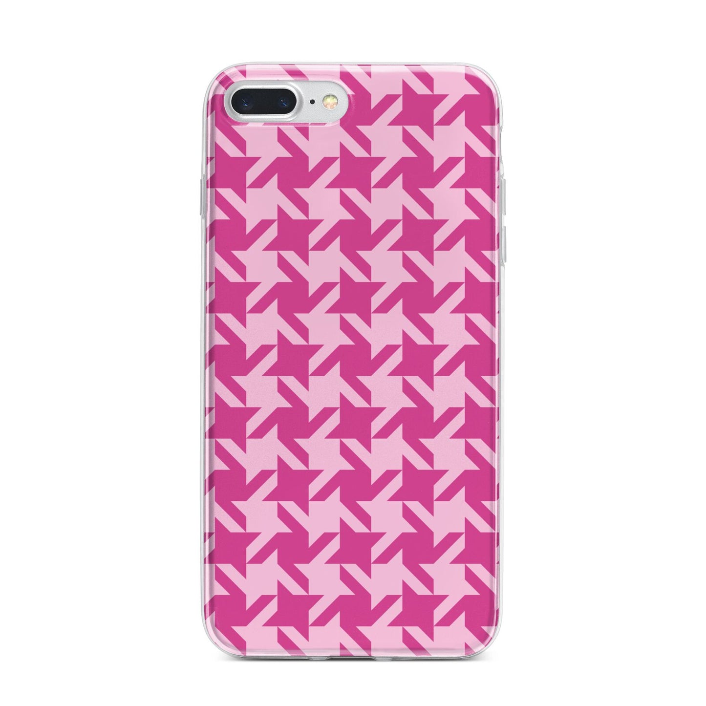 Houndstooth iPhone 7 Plus Bumper Case on Silver iPhone