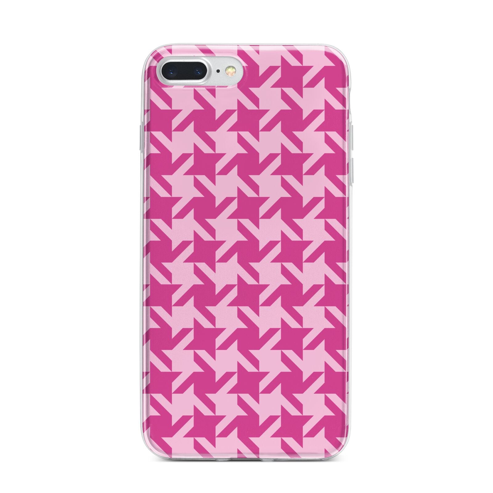 Houndstooth iPhone 7 Plus Bumper Case on Silver iPhone