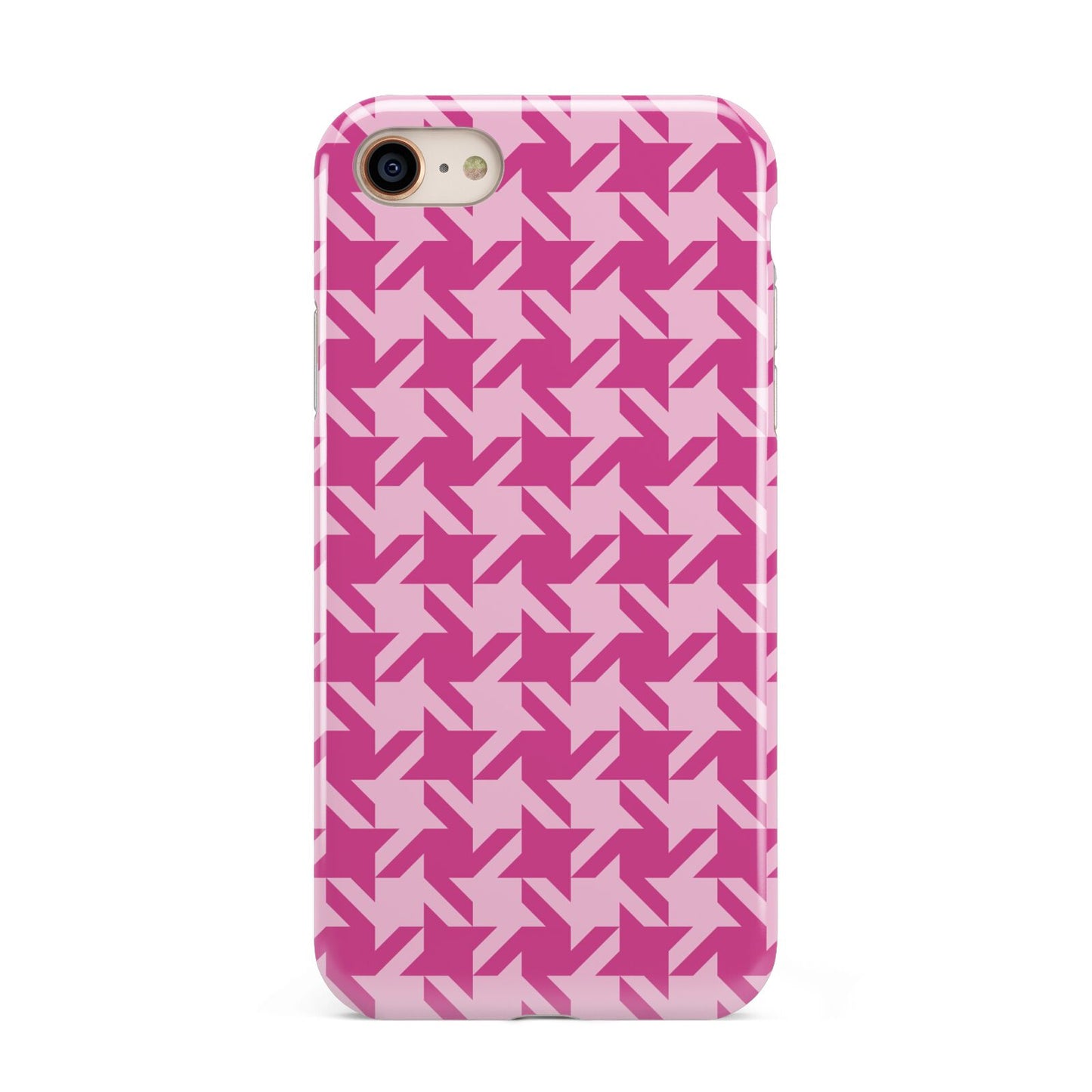 Houndstooth iPhone 8 3D Tough Case on Gold Phone