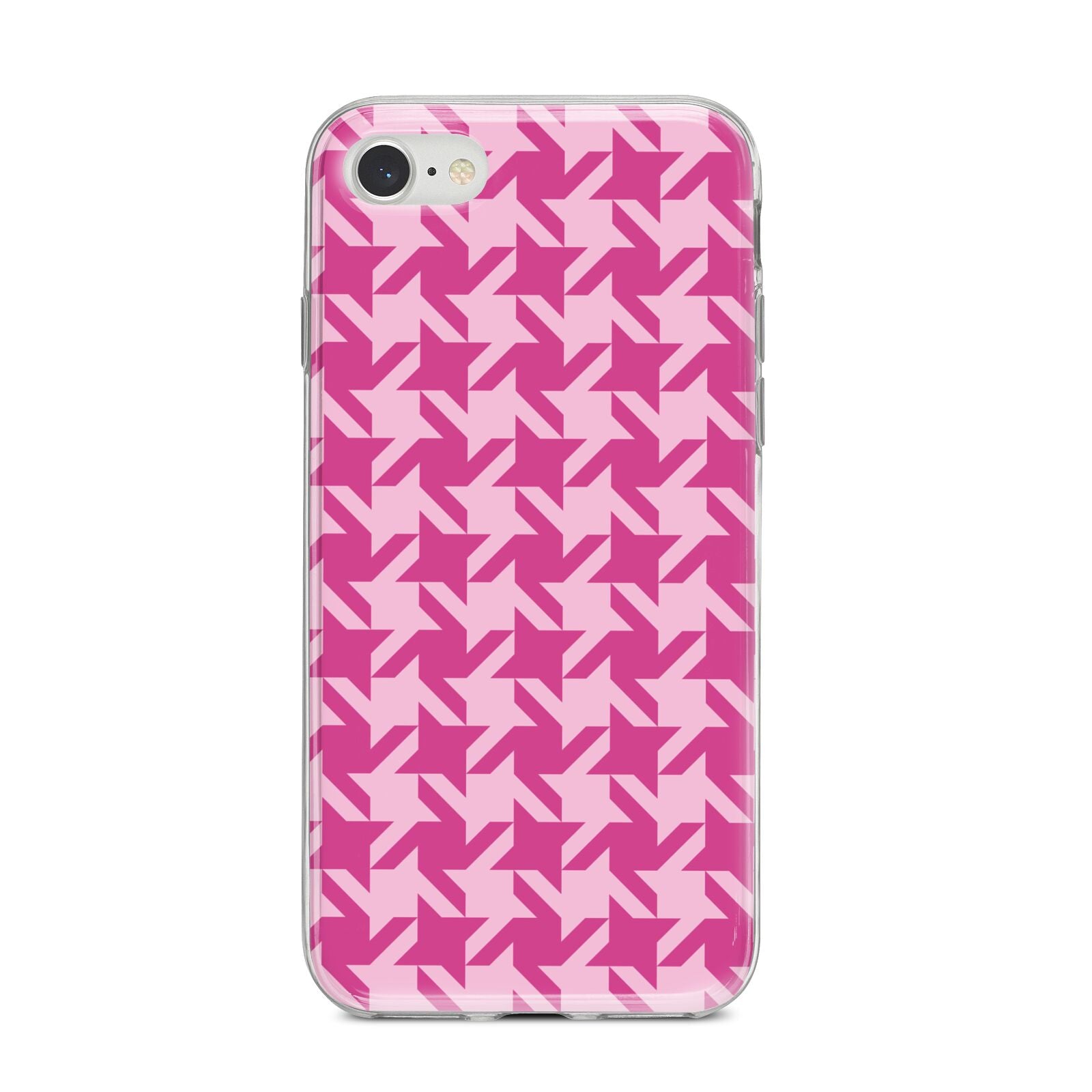 Houndstooth iPhone 8 Bumper Case on Silver iPhone