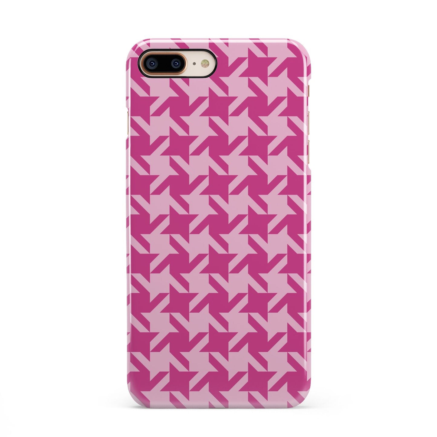 Houndstooth iPhone 8 Plus 3D Snap Case on Gold Phone