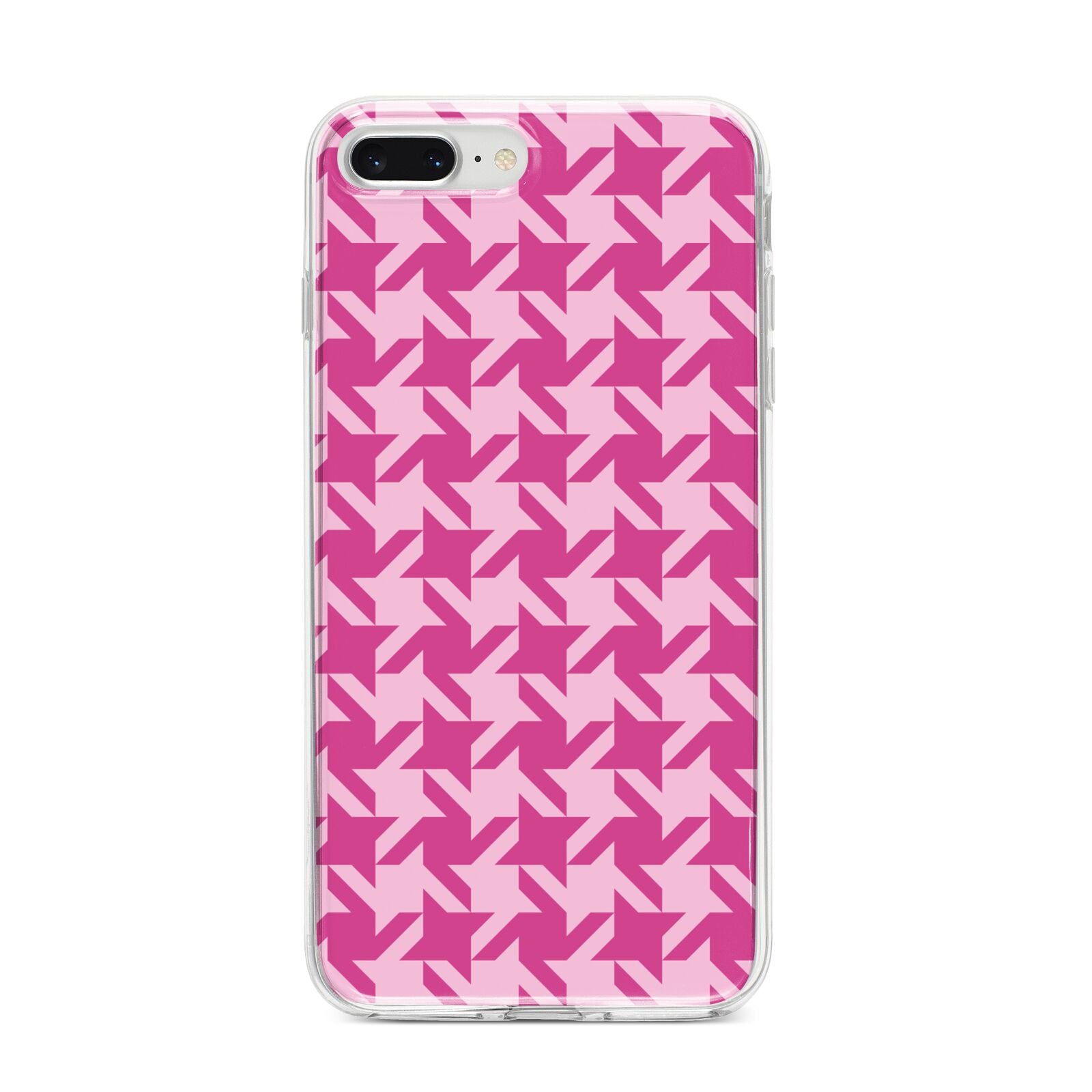 Houndstooth iPhone 8 Plus Bumper Case on Silver iPhone