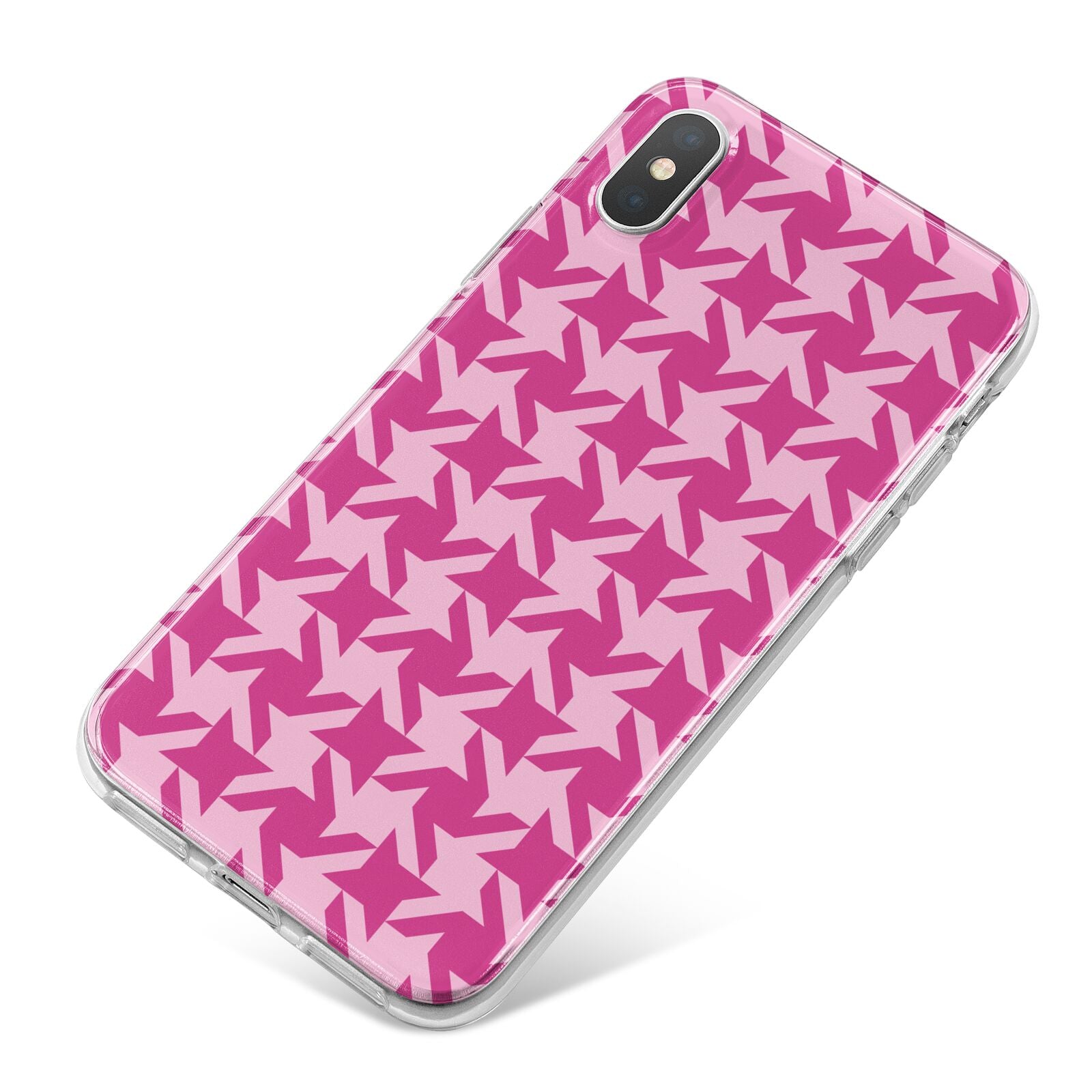 Houndstooth iPhone X Bumper Case on Silver iPhone