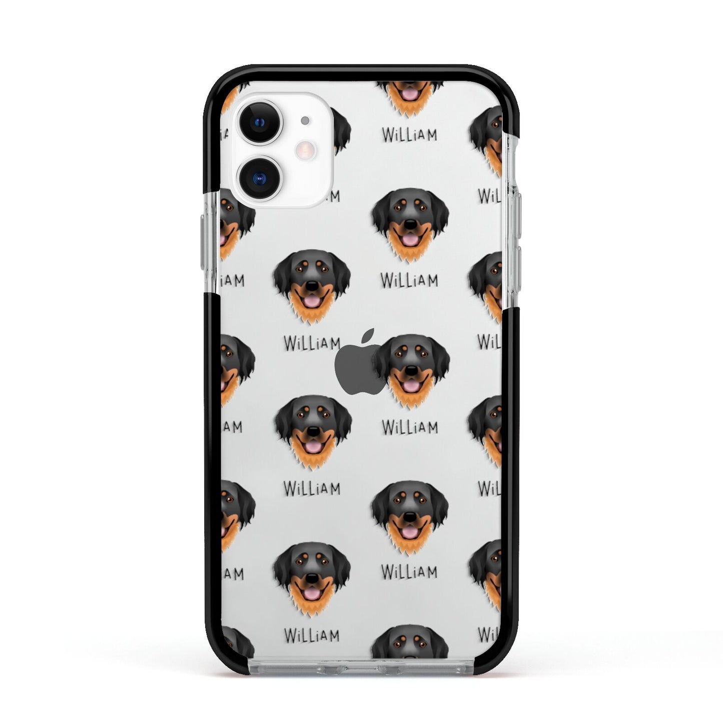 Hovawart Icon with Name Apple iPhone 11 in White with Black Impact Case