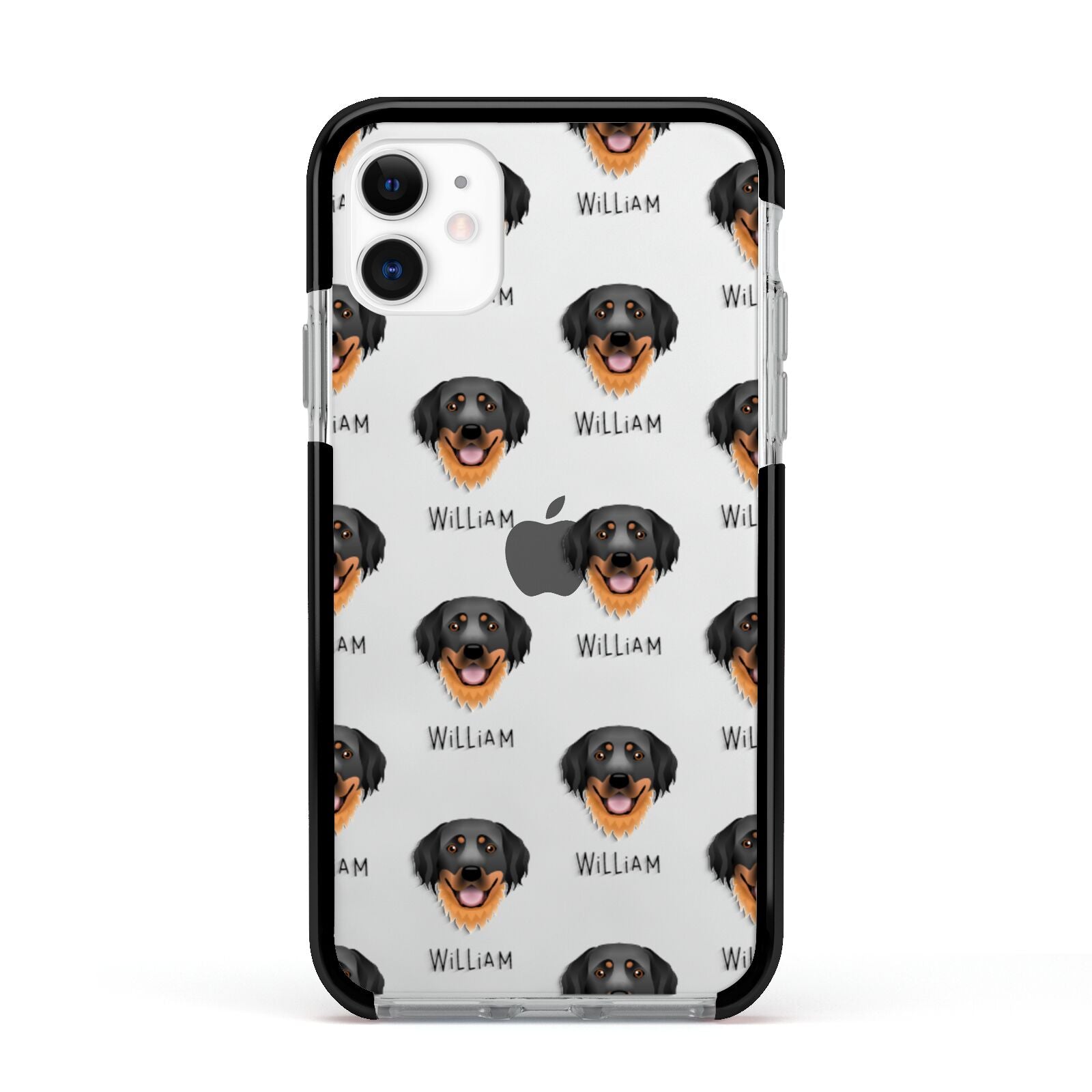 Hovawart Icon with Name Apple iPhone 11 in White with Black Impact Case