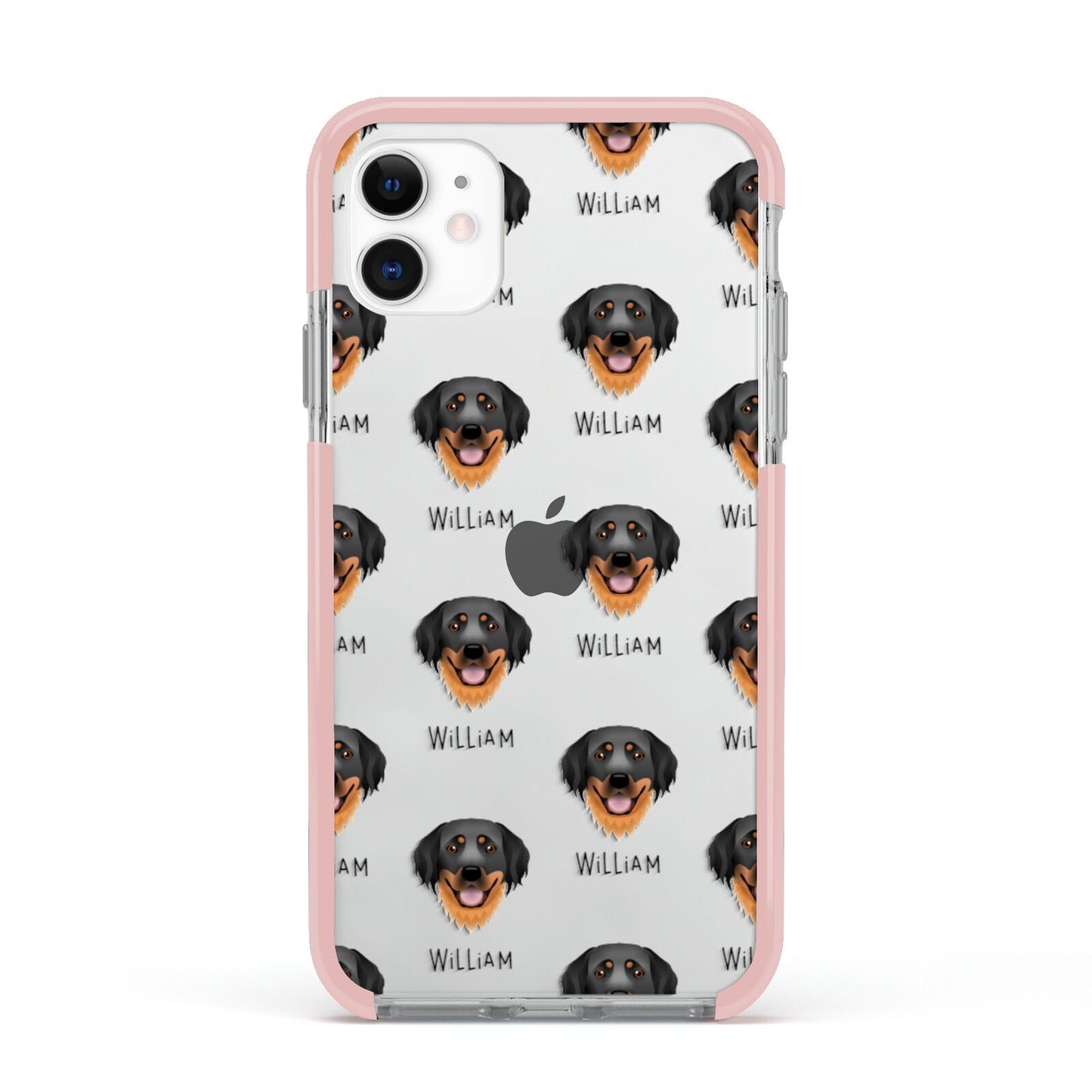 Hovawart Icon with Name Apple iPhone 11 in White with Pink Impact Case