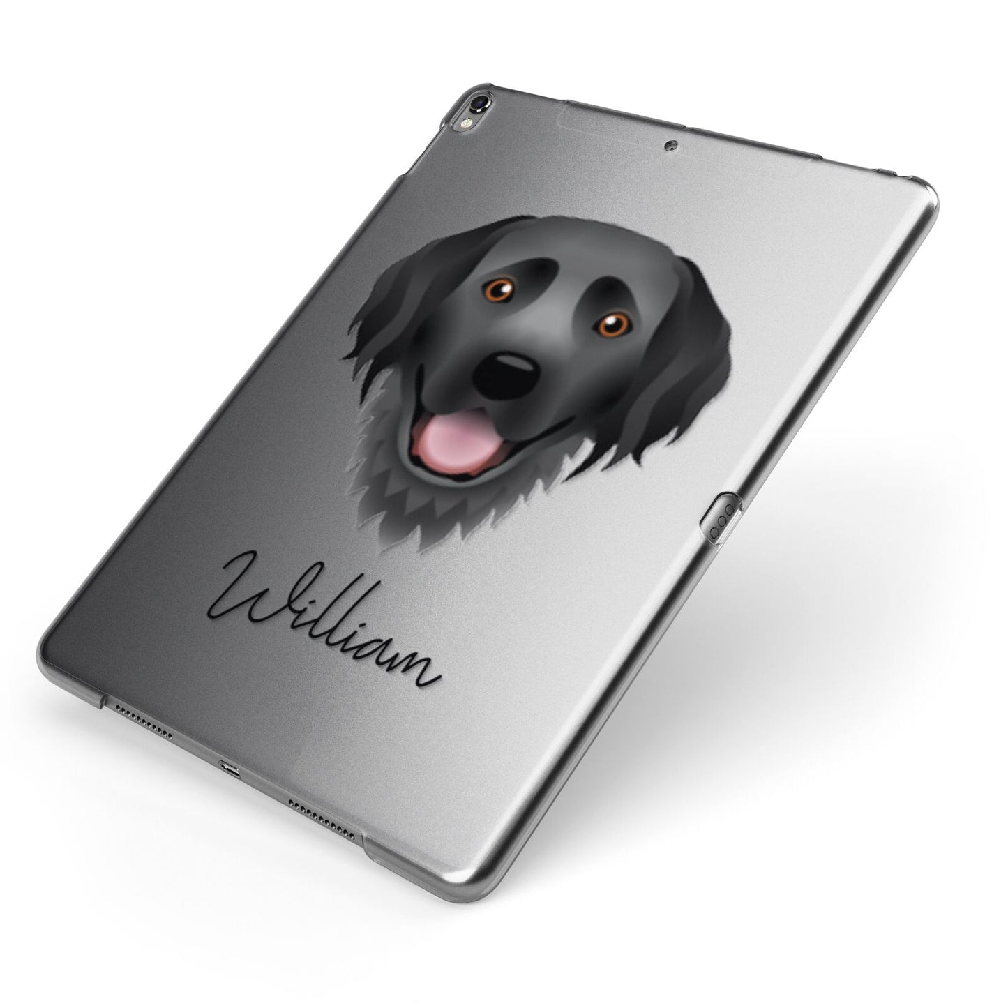 Hovawart Personalised Apple iPad Case on Grey iPad Side View