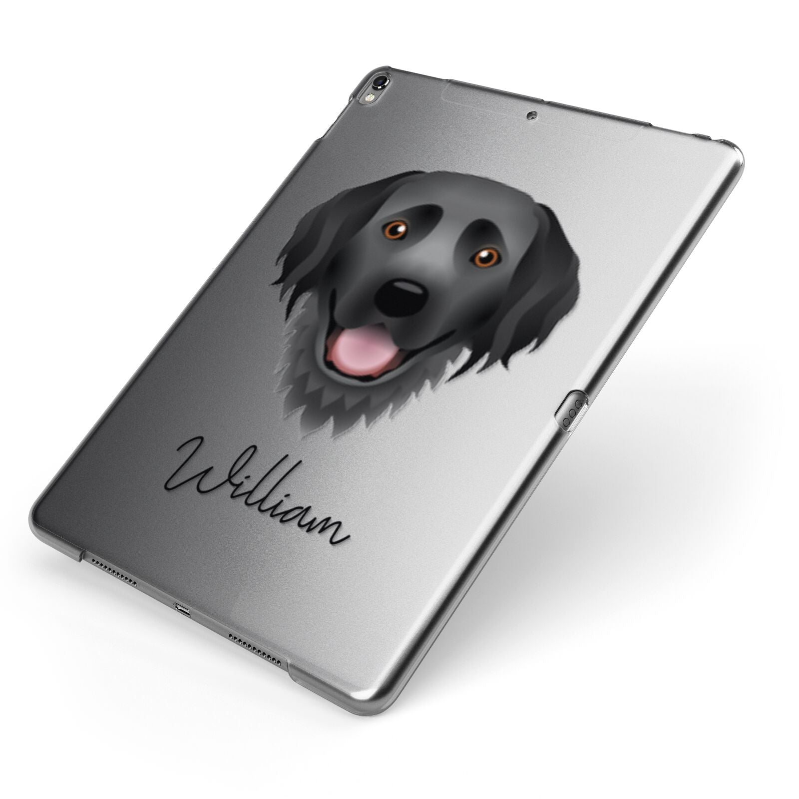 Hovawart Personalised Apple iPad Case on Grey iPad Side View