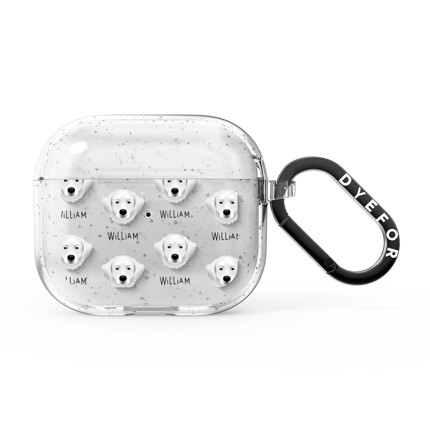 Hungarian Kuvasz Icon with Name AirPods Glitter Case 3rd Gen