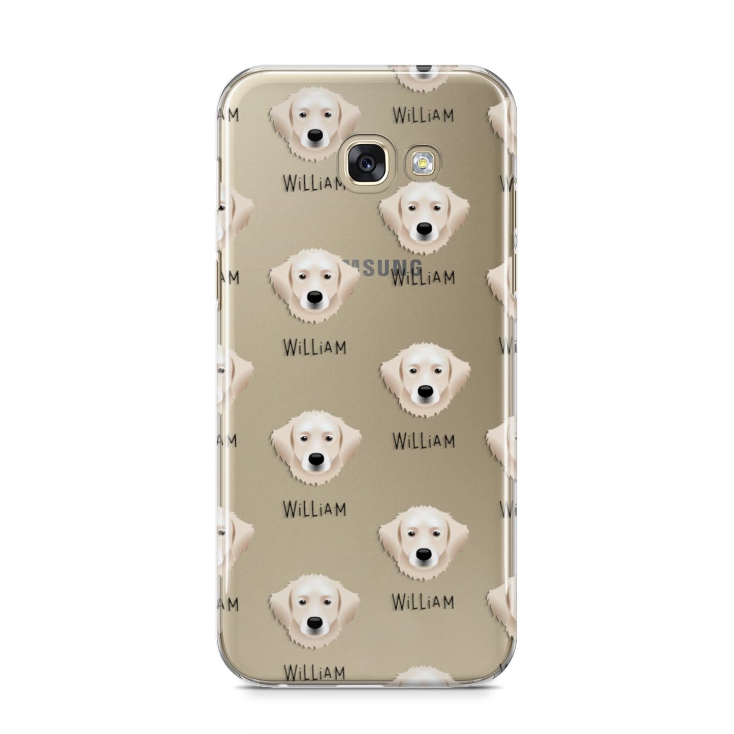 Hungarian Kuvasz Icon with Name Samsung Galaxy A5 2017 Case on gold phone