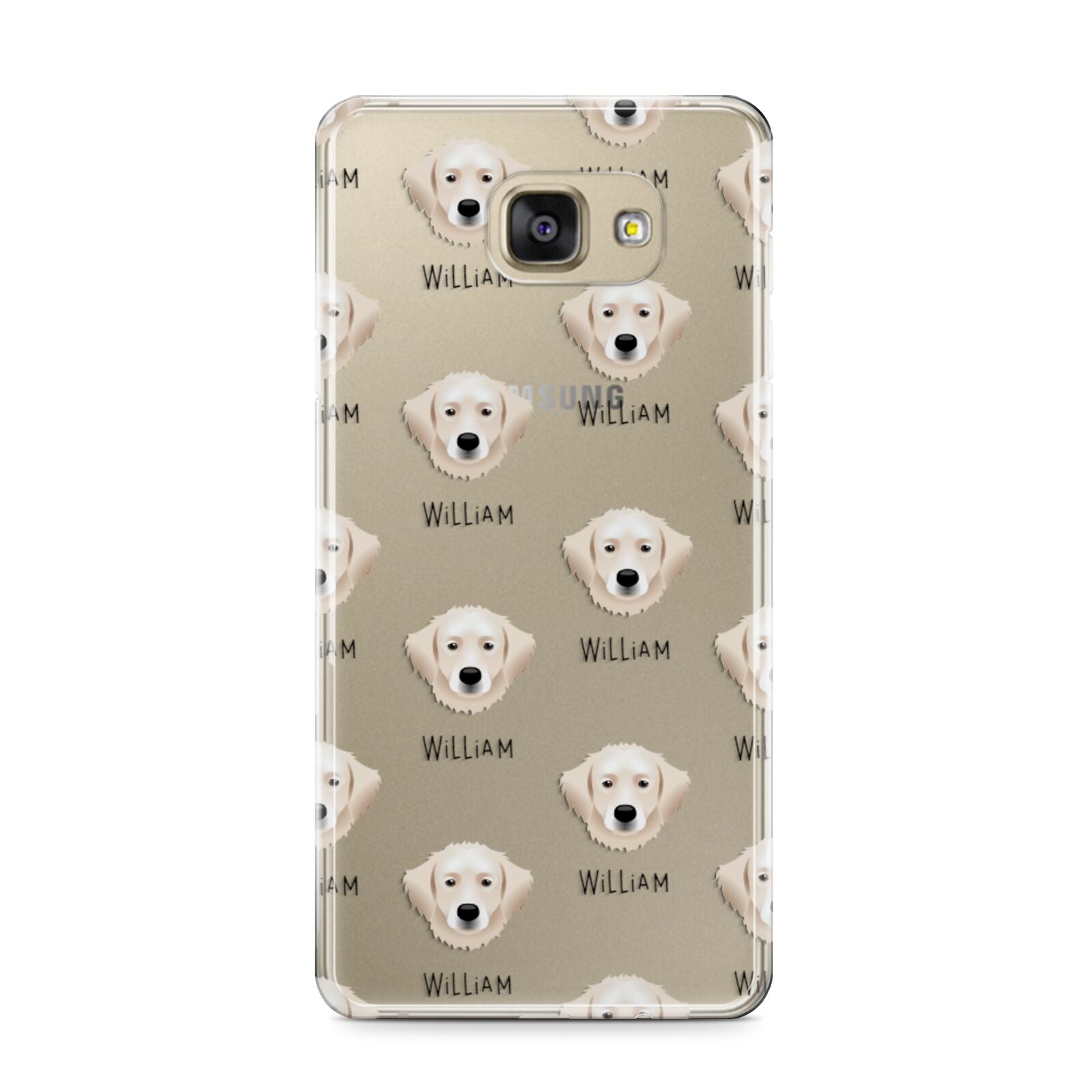 Hungarian Kuvasz Icon with Name Samsung Galaxy A9 2016 Case on gold phone