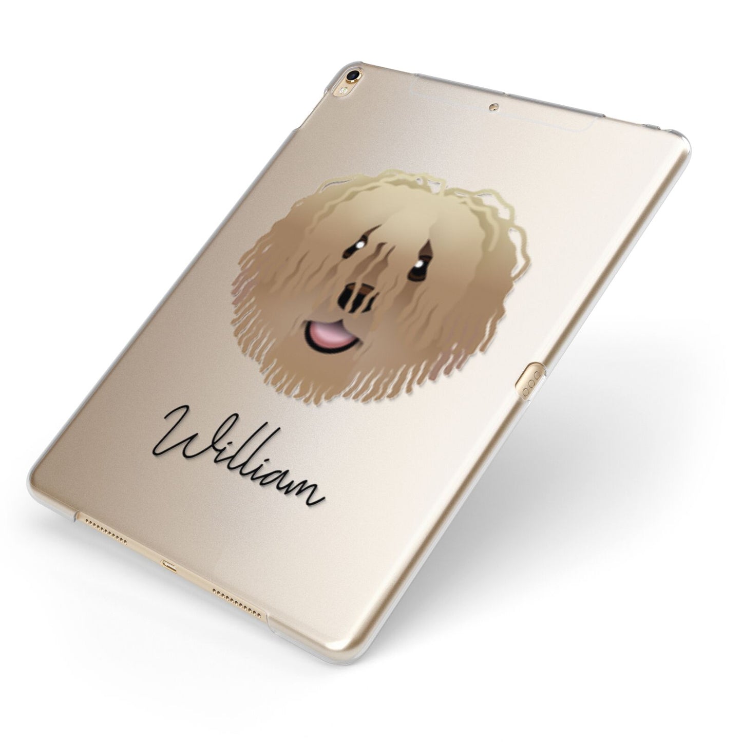 Hungarian Puli Personalised Apple iPad Case on Gold iPad Side View