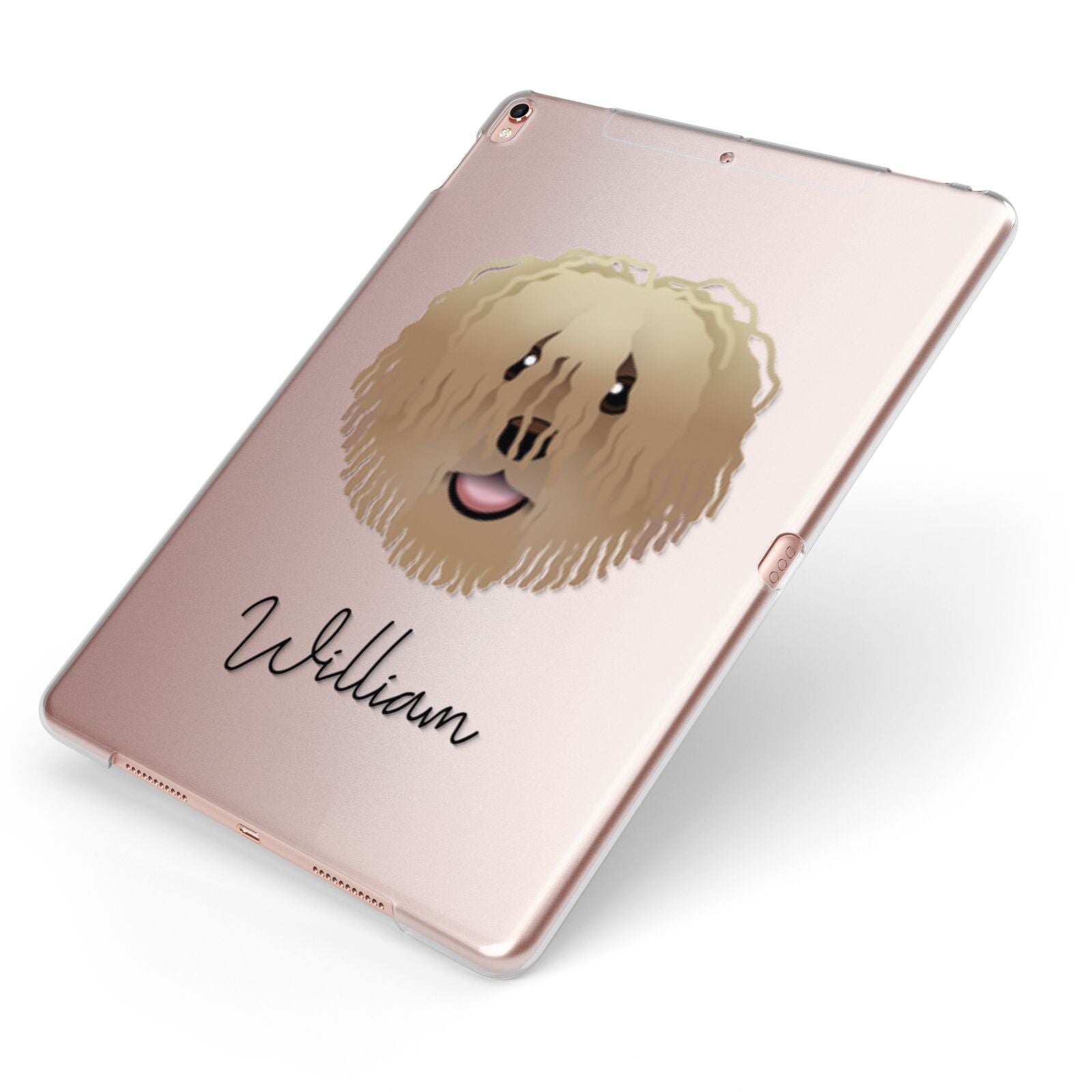 Hungarian Puli Personalised Apple iPad Case on Rose Gold iPad Side View
