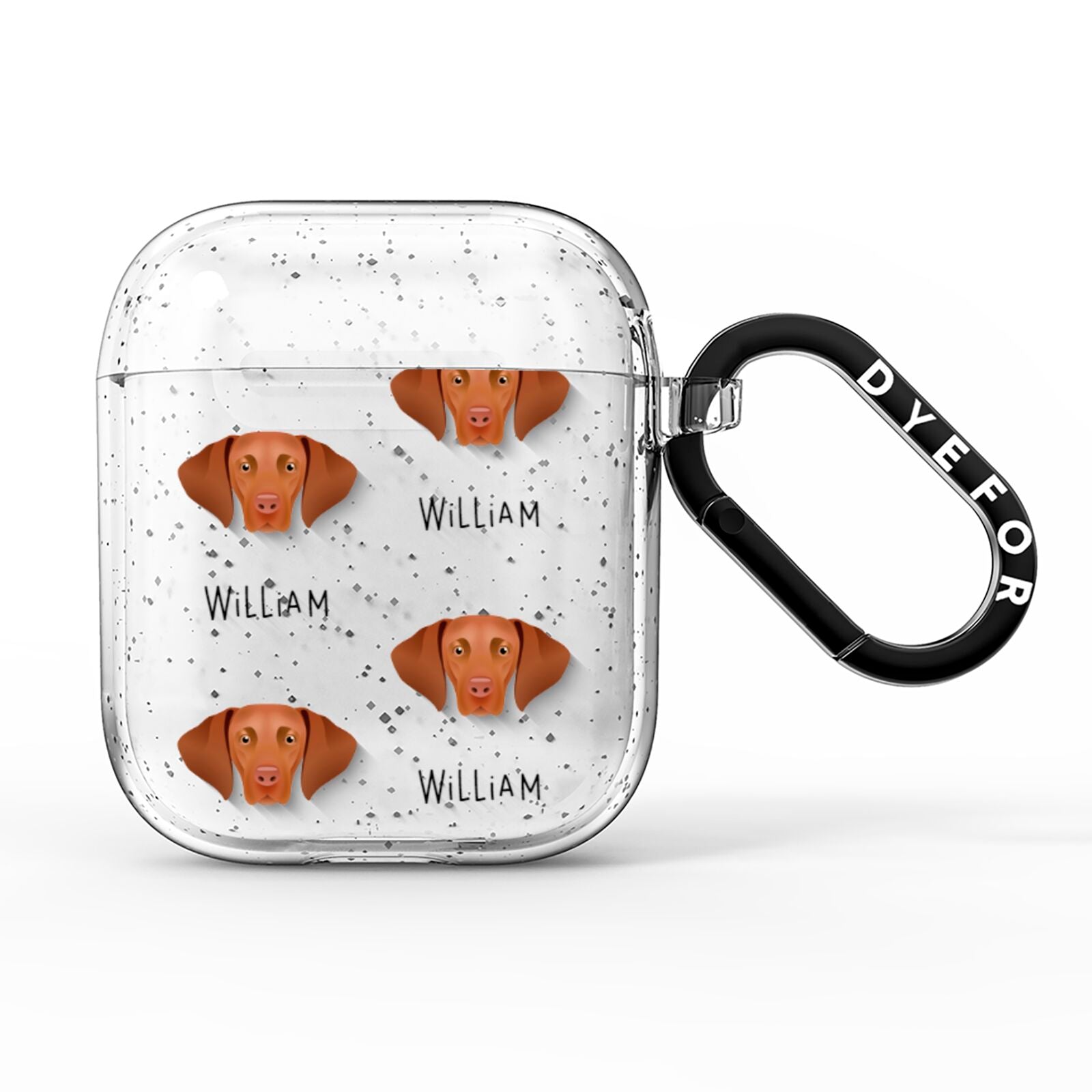 Hungarian Vizsla Icon with Name AirPods Glitter Case