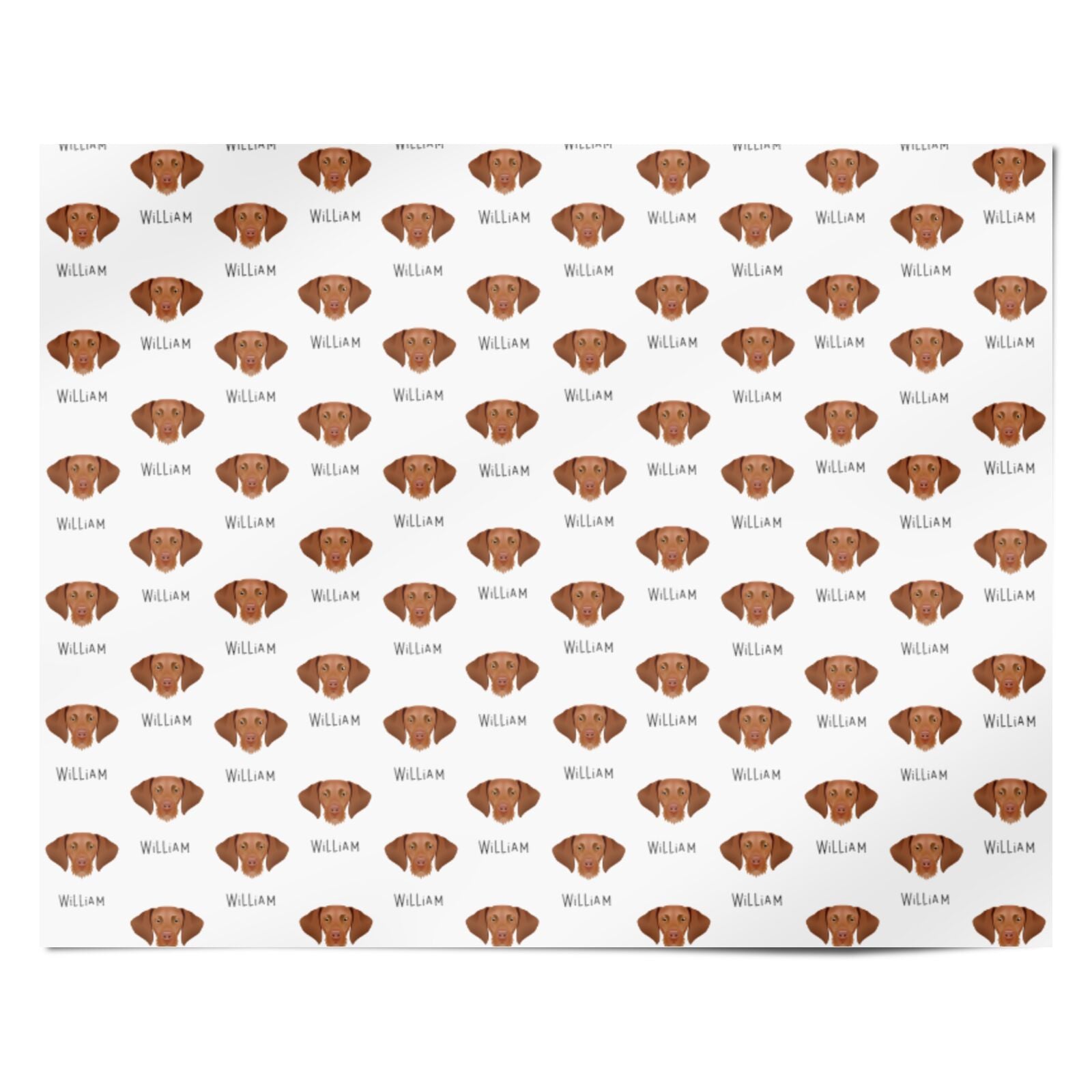 Hungarian Vizsla Icon with Name Personalised Wrapping Paper Alternative