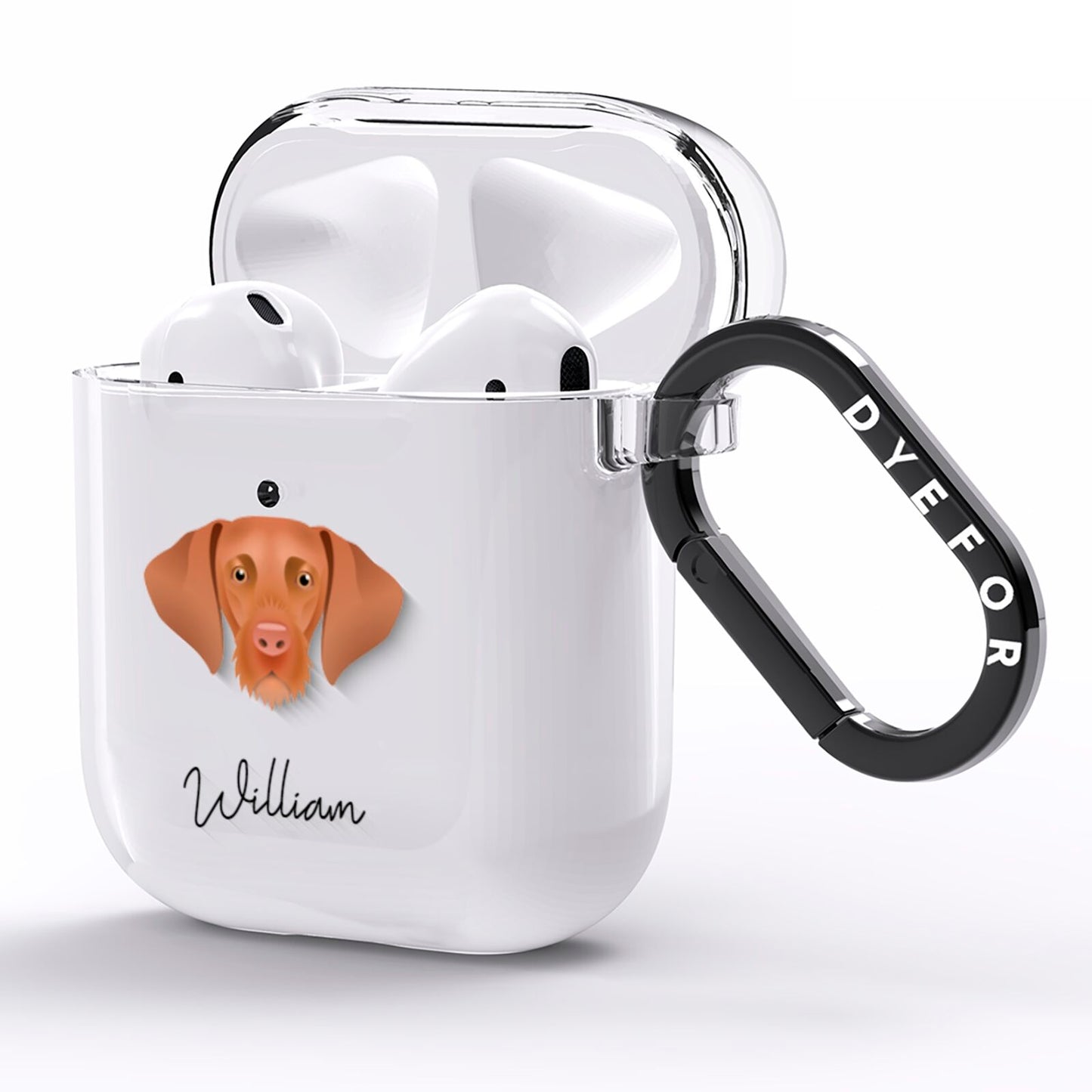 Hungarian Vizsla Personalised AirPods Clear Case Side Image