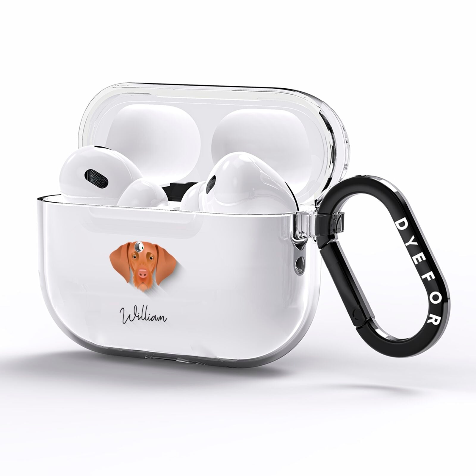 Hungarian Vizsla Personalised AirPods Pro Clear Case Side Image