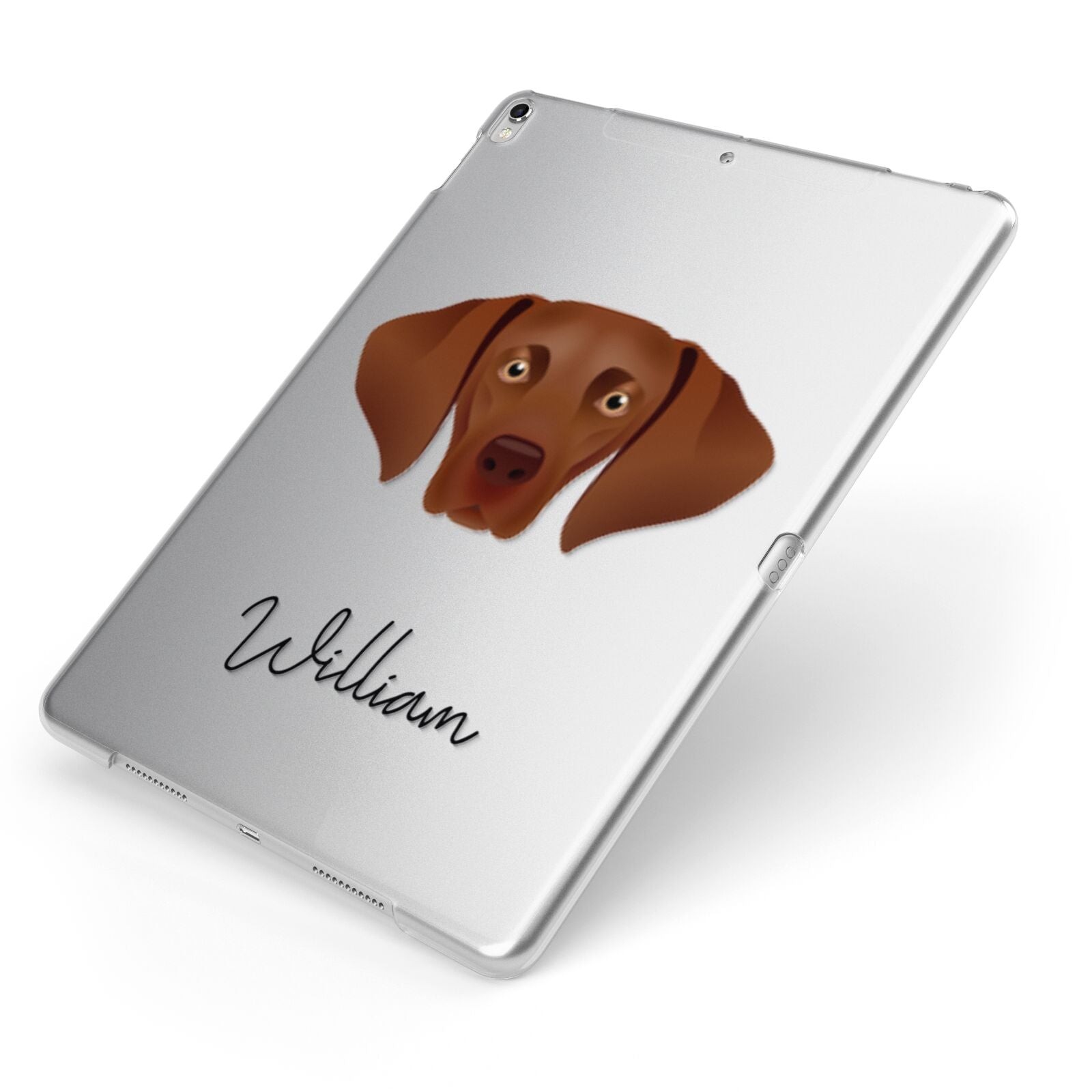 Hungarian Vizsla Personalised Apple iPad Case on Silver iPad Side View