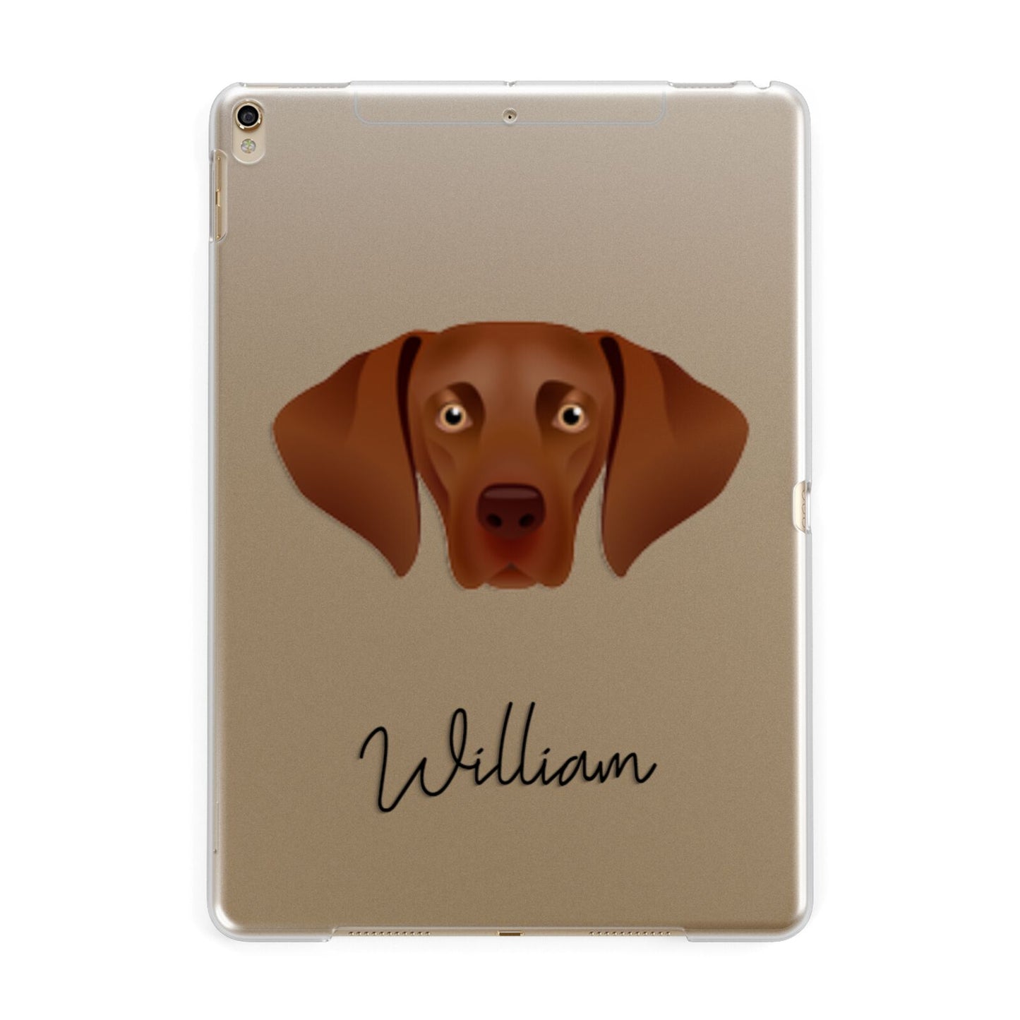 Hungarian Vizsla Personalised Apple iPad Gold Case