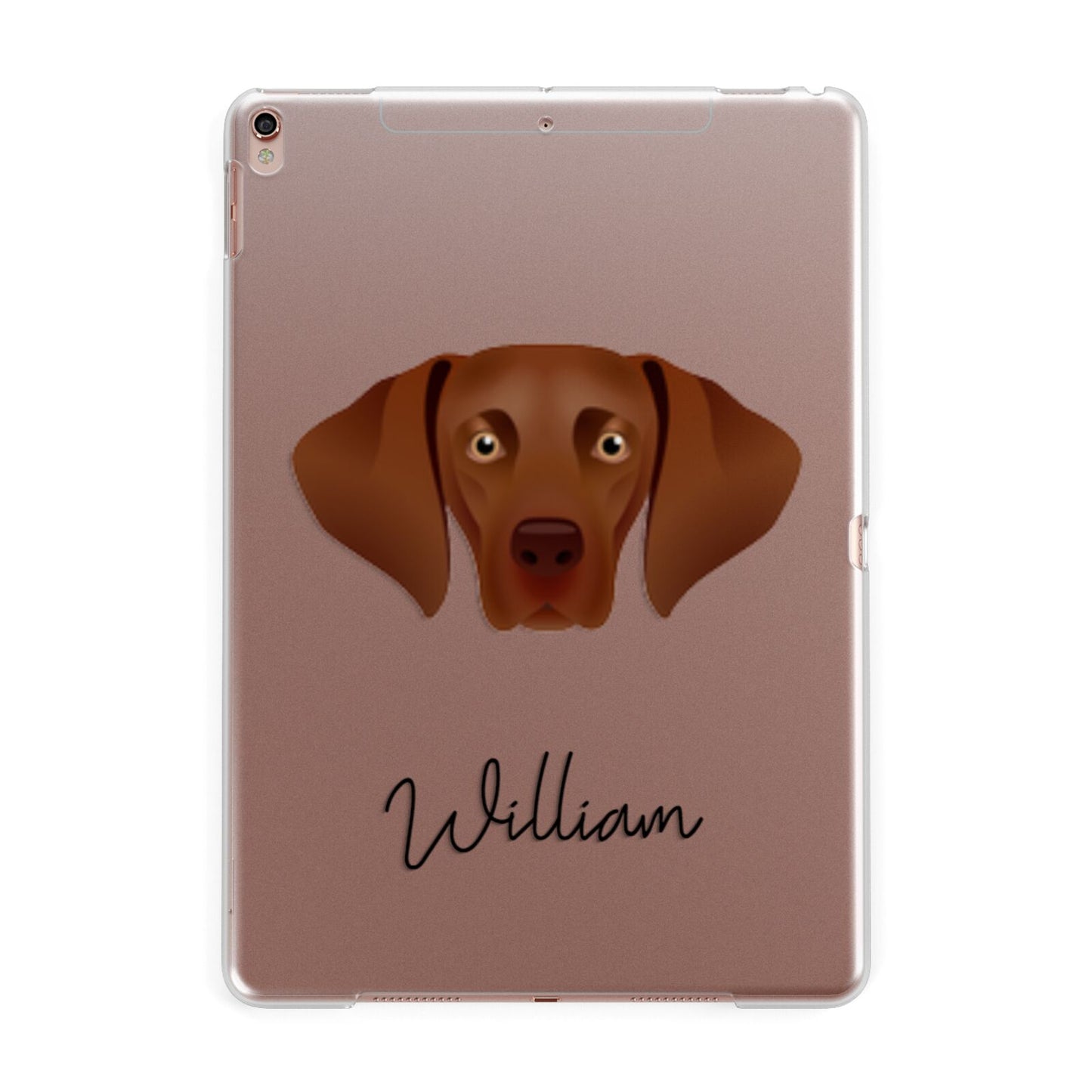 Hungarian Vizsla Personalised Apple iPad Rose Gold Case