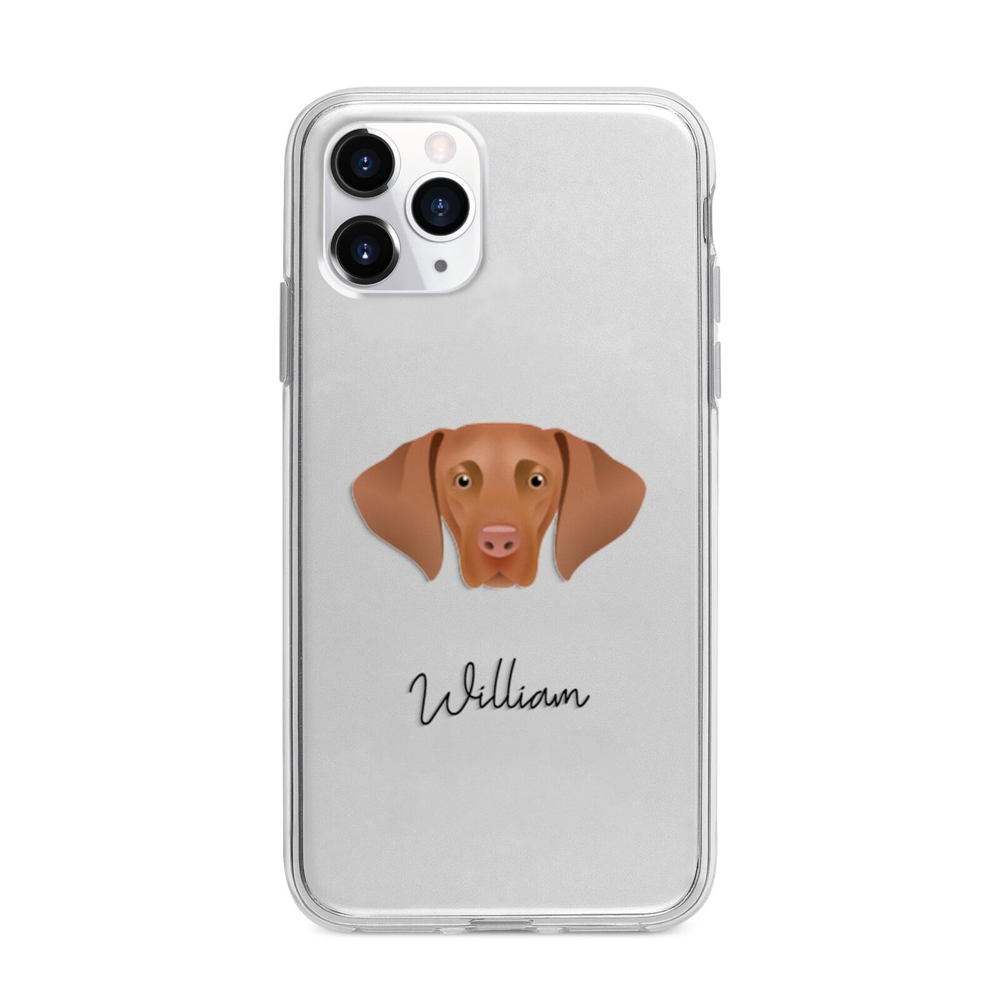 Hungarian Vizsla Personalised Apple iPhone 11 Pro Max in Silver with Bumper Case