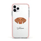 Hungarian Vizsla Personalised Apple iPhone 11 Pro in Silver with Pink Impact Case