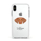 Hungarian Vizsla Personalised Apple iPhone Xs Impact Case White Edge on Silver Phone